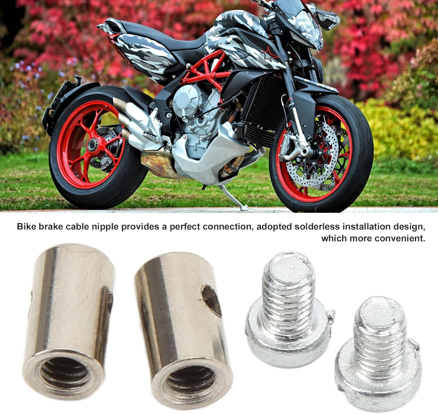 Solderless Throttle Cable Nipple 6Mm/0.2In Solderless Cable Nipple Metal Brake Line Throttle Choke End for Car Motorcycle Rewritten image number 4