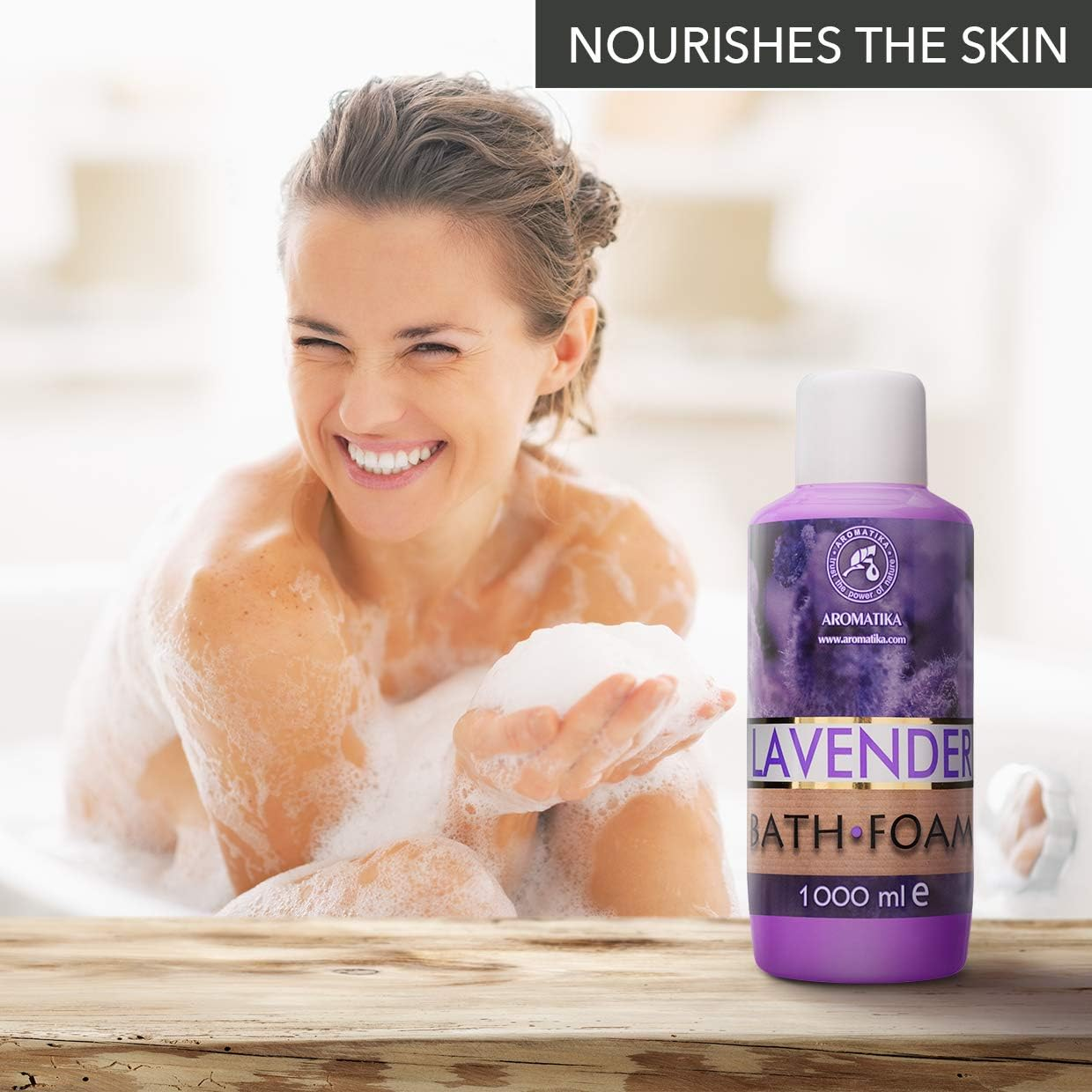 Bath Foam with Lavender Essential Oil 1000 Ml - Body Care - Good Sleep - Beauty - Bathing - Body Care - Wellness - Relax - Aromatherapy - Spa - Lavender Aroma - Bubble Baths image number 5