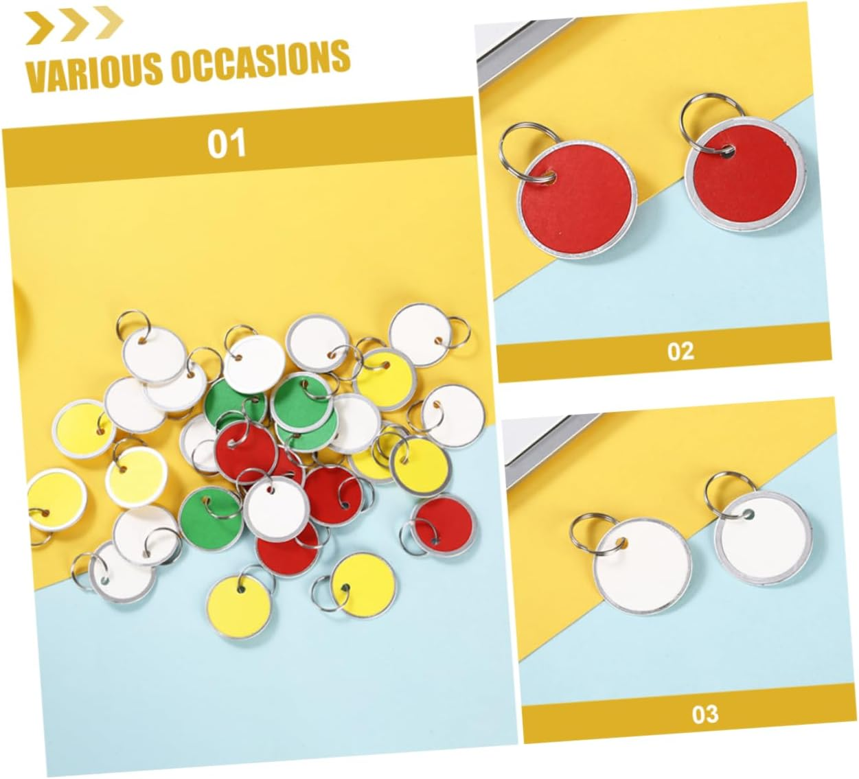 HOODANCOS 150Pcs Compact Key Labels round Playing Cards Luggage Tags Id Tags for Organizing and Travel image number 6