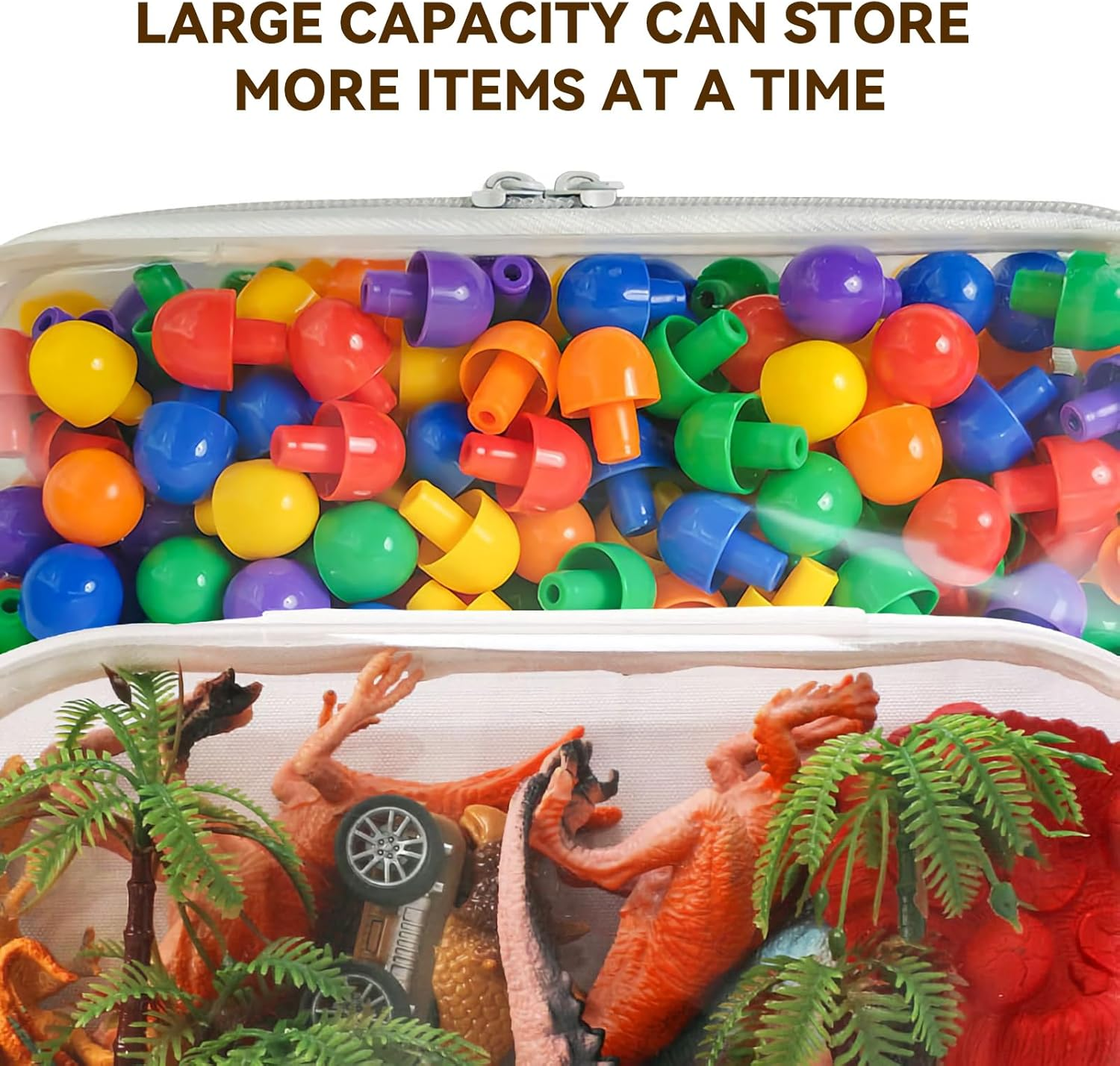 2Er Pack Clear Hard Shell Zipper Case,Clear Zipper Pouches for Small Items, Toys, Building Blocks, Puzzles, Cosmetics,Semi-Hard Travel Storage Bag Toiletries Zipper Storage Bag (25X20X5Cm) image number 6