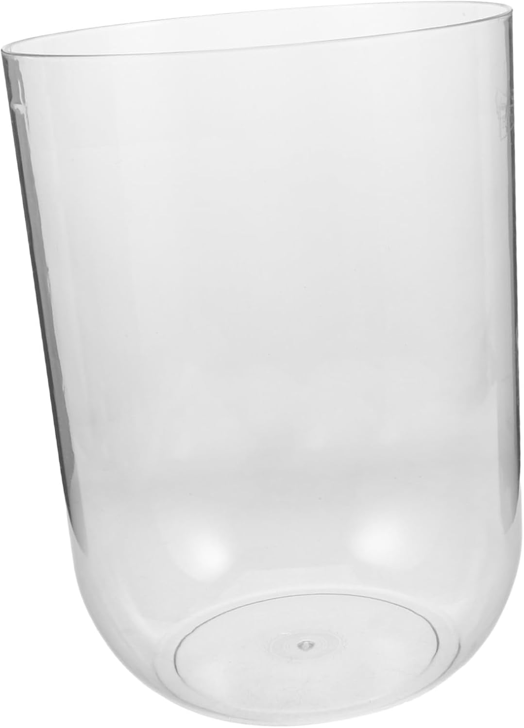 FONDOTIN Minimalist Cylindrical Aquarium Tank Clear Plastic Fish Bowl for Betta Turtles and Aquatic Pets Compact Portable Starter Kit with Decorative Elements Easy Maintenance Mini Eco