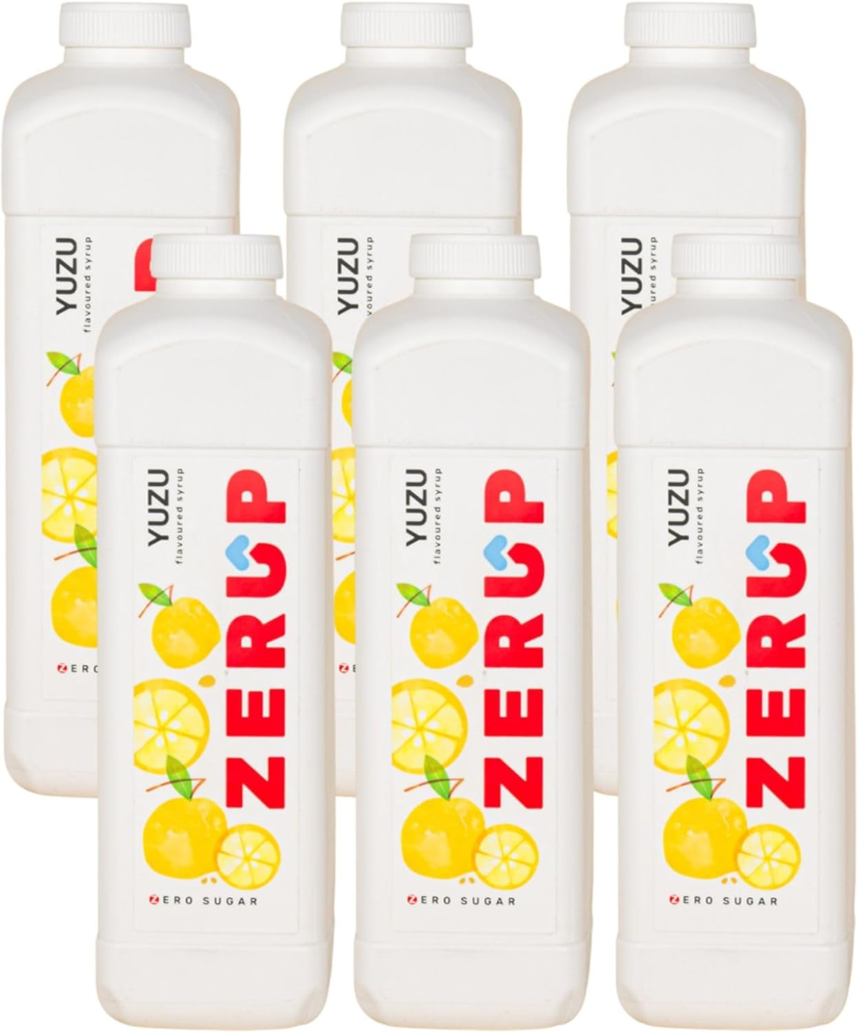 Zerup Zero Sugar Yuzu Flavoured Syrup 6 X 1L Bottles, Sugar Free Syrup, Yuzu Flavour Drink Mix, Low Calorie Flavourings for Milk Shakes, Cocktails, Teas, Gluten Free, Keto Friendly, Halal image number 1