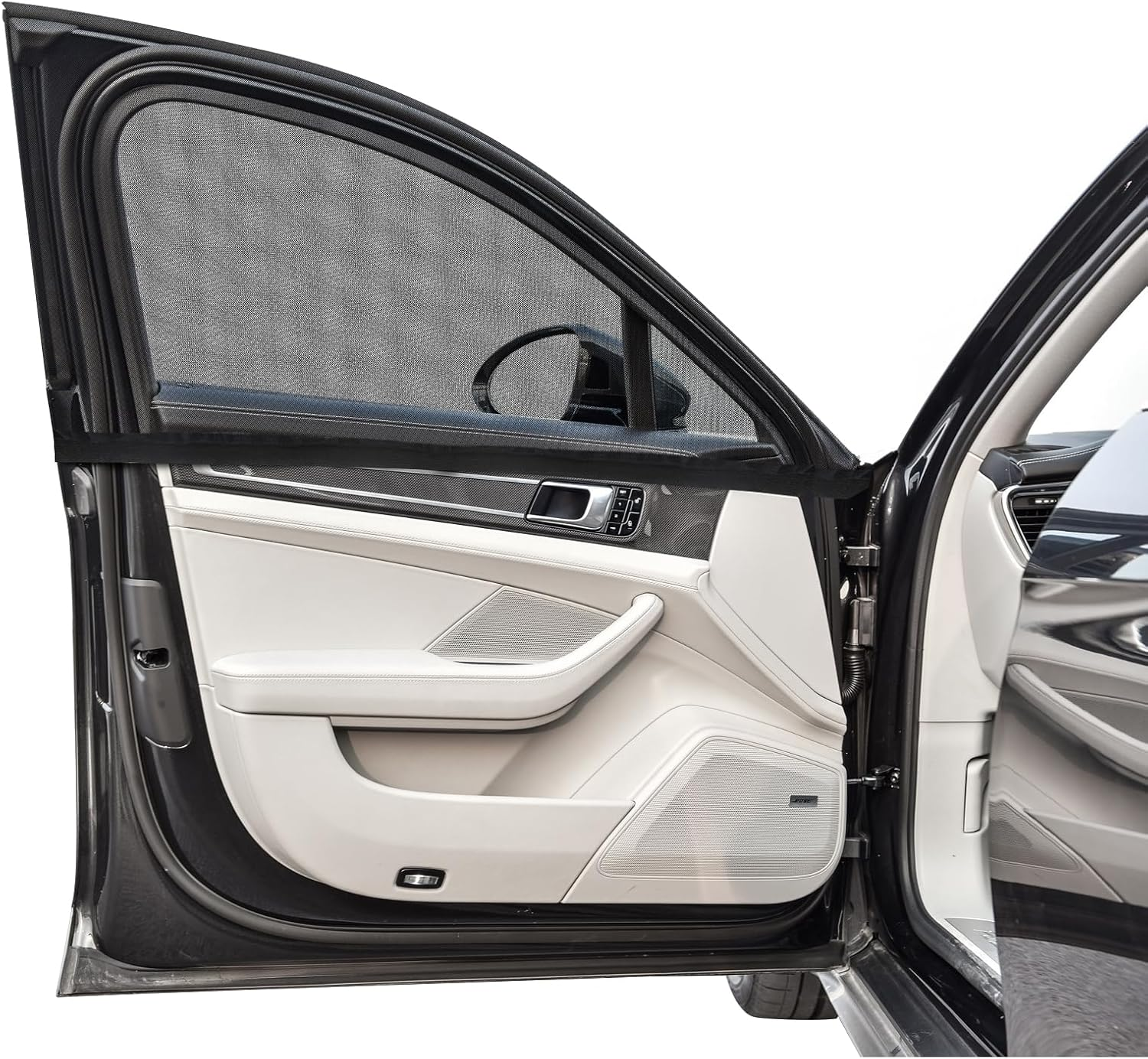 Car Window Shades 4Pcs, High Elastic Car Sun Shades for Front and Rear Windows, UV Protection and Heat Block, Breathable Car Window Shade for Baby, Camping and Family Privacy