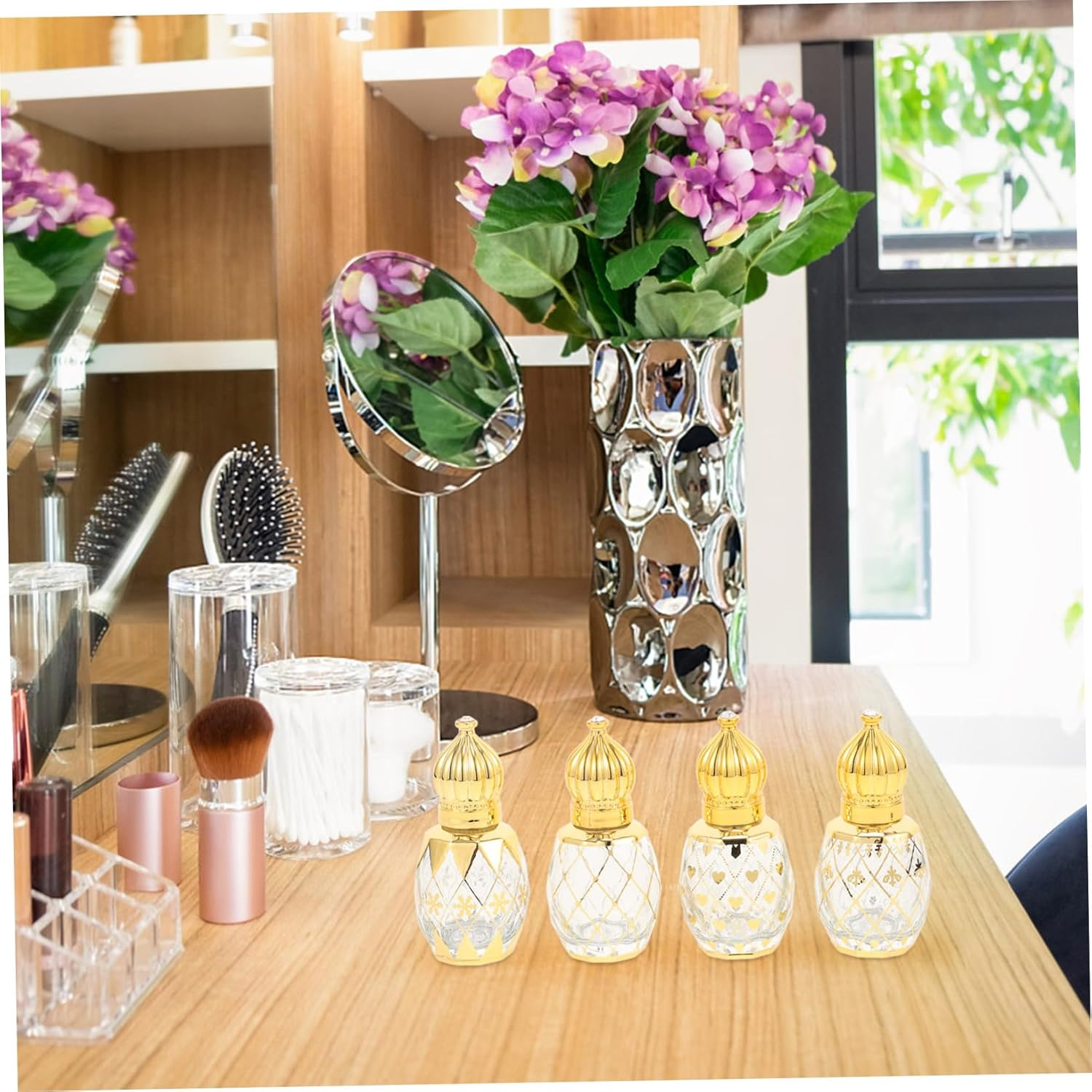 4Pcs Essential Oil Bottle Glass Roller Perfume Bottles Empty for Aromatherapy and Household Use image number 6