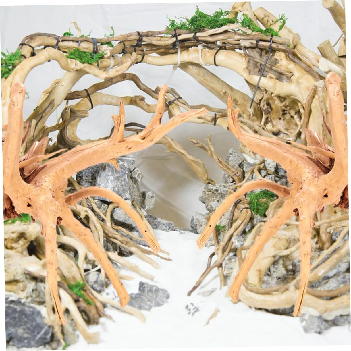 TOGEVAL 2Pcs Natural Driftwood Aquarium Decor Reptile Tank Wood Ornament for Fish Tanks Aquatic Beauty Easy to Install Versatile Aquarium and Reptile Decoration image number 4