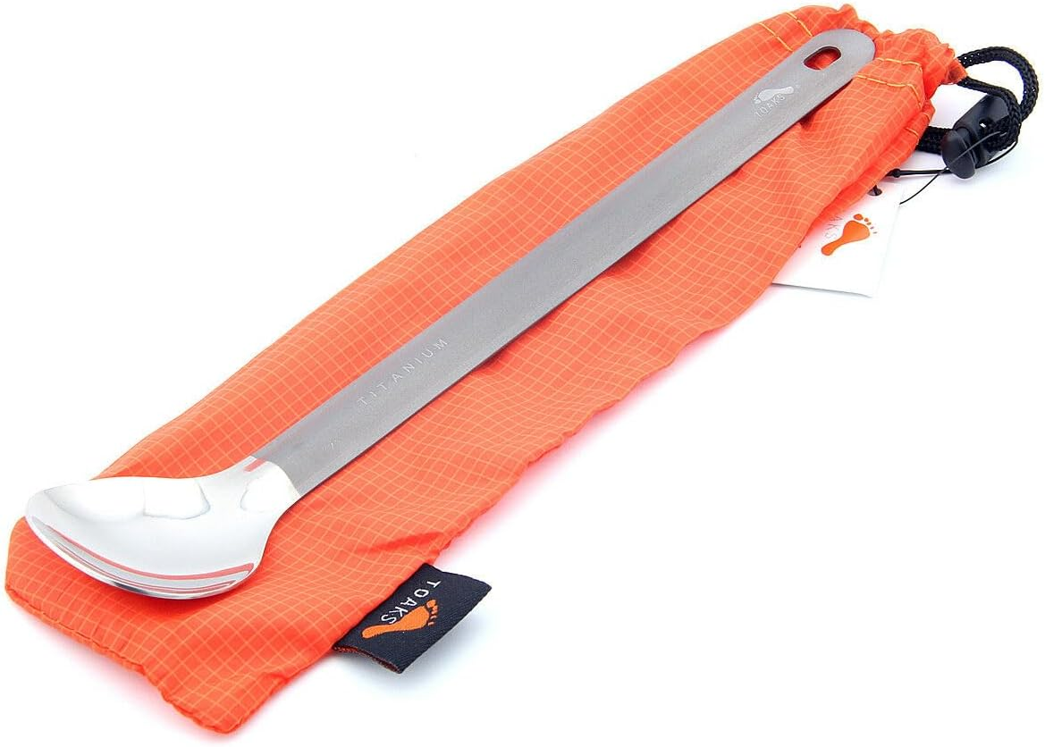 TOAKS Ultralight Titanium Tableware Outdoor Flatware Cutlery Fork and Spoon (SLV-11) image number 1