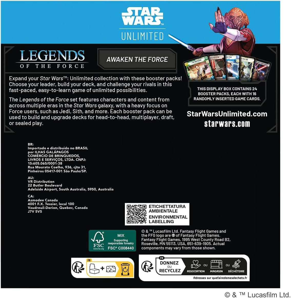 Asmodee | Fantasy Flight Games | Star Wars: Unlimited - Legends of the Force - Booster Display (24 Booster Packs) | Trading Card Game | 2+ Players, Ages 12+ image number 4