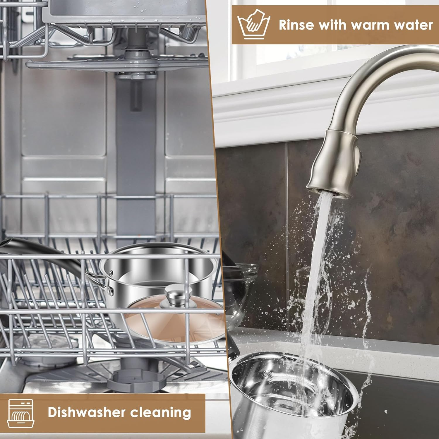 Stainless Steel Saucepan, Small Sauce Pot Milk Pot, Portable Small Cooking Pot with Glass Lid Heat-Resisting Handle, Dishwasher Safe Soup Pot Porridge Cooking Pot for Kitchen Cooking Boiling Stewing