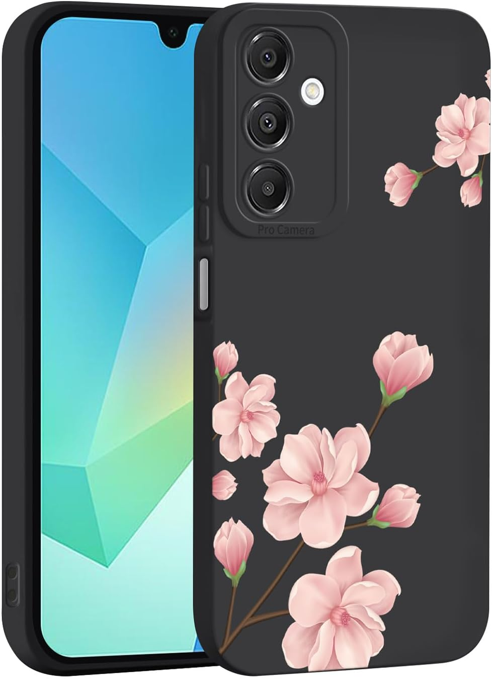 ILING Liquid Silicone Case for Samsung Galaxy A56 5G, Ultra Thin Elegant Flowers and Cute Cartoon Pattern Women'S Mobile Phone Case, Soft TPU Bumper Shockproof Protective Case (Purple Q04)