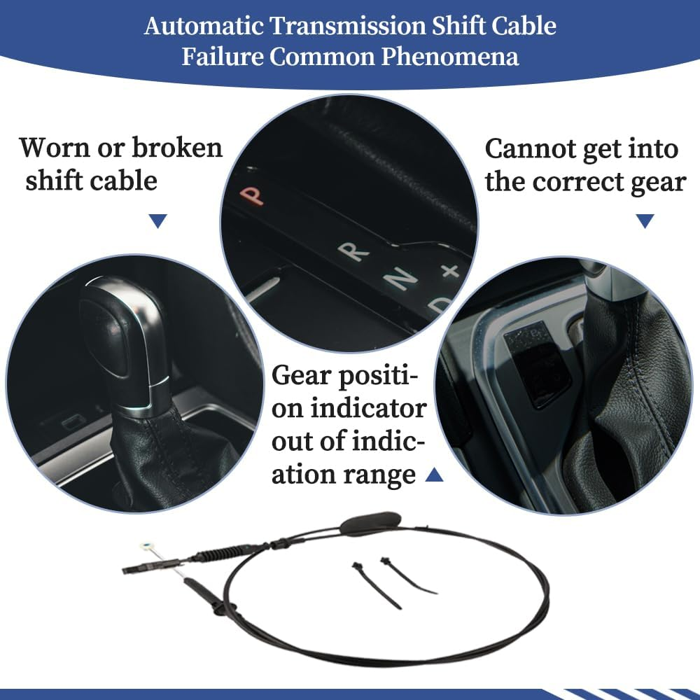 Getfarway Automatic Transmission Gear Shift Cable 15037353 Compatible with 1999-2000 Cadillac Escalade, 1995-1999 GMC Yukon, 1995-2000 for Chevy Silverado 1500/2500/3500, Replace 15037353 905-605