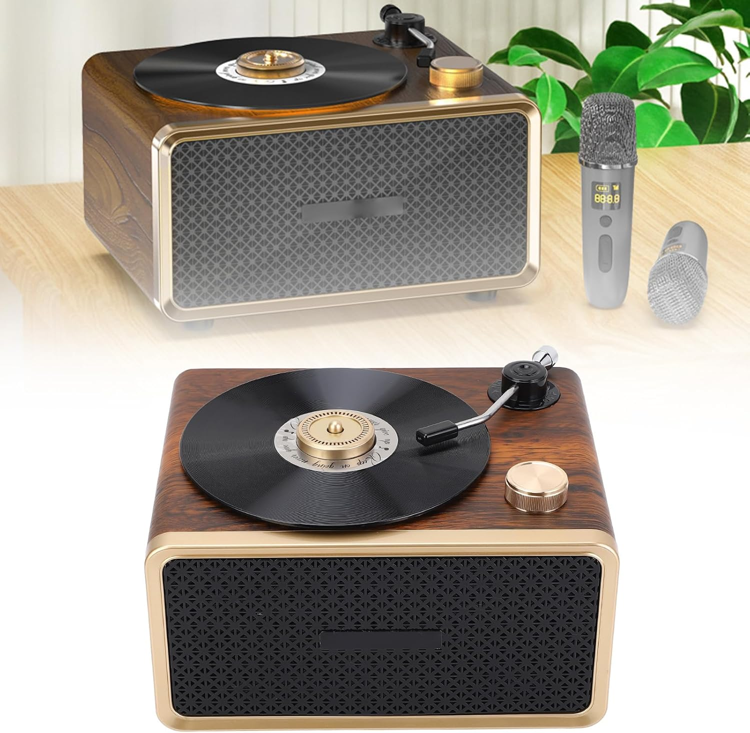 Brilluxa Bluetooth Speaker, Retro Wooden Wireless Audio Speaker with Warm Yellow Light and Fast Charging, Vintage Portable Music Player, Home and Outdoor Bluetooth Sound System