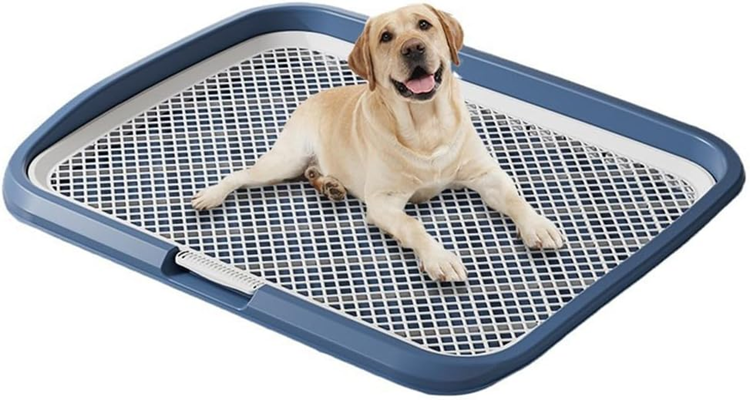 TOMVAES Small Puppy Dog Toilet, Dog Potty Train Pad Puppy with Protection Wall Mesh Grids Dog Toilet Dog Toilet, Reusable, Easy to Clean（Light Yellow） (Light Yellow, Extra Large)