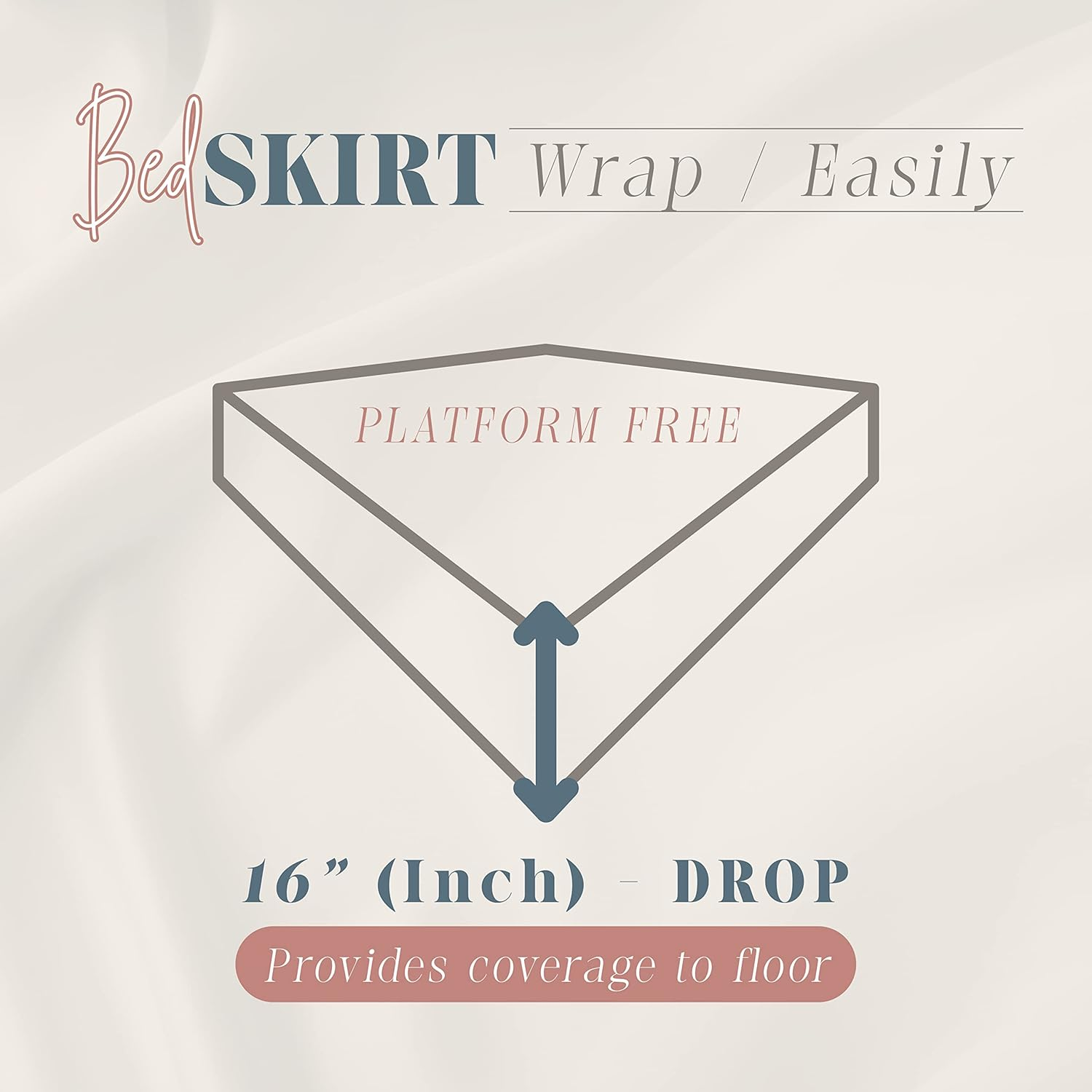 Elegant Comfort Luxurious Wrap around Elastic Solid Ruffled Bed Skirt, with 16 Inch Tailored Drop - Easy Fit, Premium Quality Wrinkle and Fade Resistant - King/Queen, White image number 2