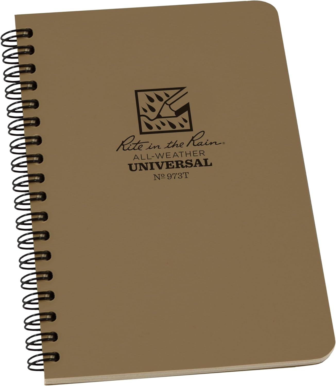 Rite in the Rain Weatherproof Side Spiral Notebook, 4.625" X 7", Green Cover, Universal Pattern, 3 Pack (No. 973L3)