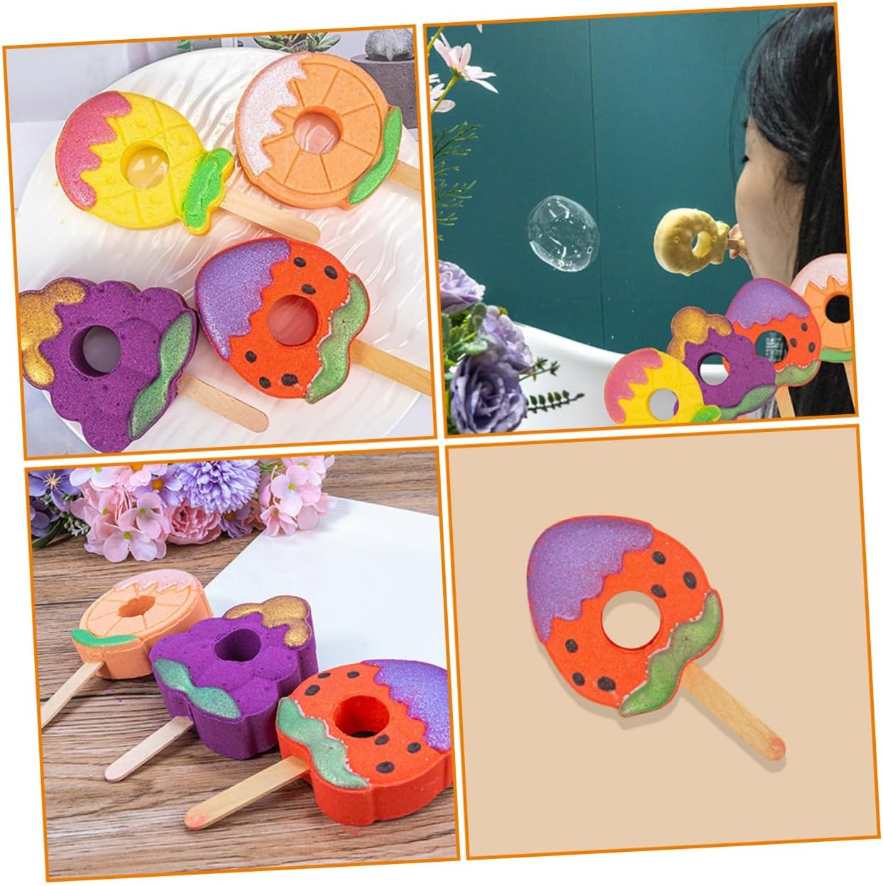 Gogogmee 4Pcs Salt Bomb Bubble Bath Bomb Portable Moisturizing Relaxation Therapy Spa for Girlfriend Wife Friends image number 4