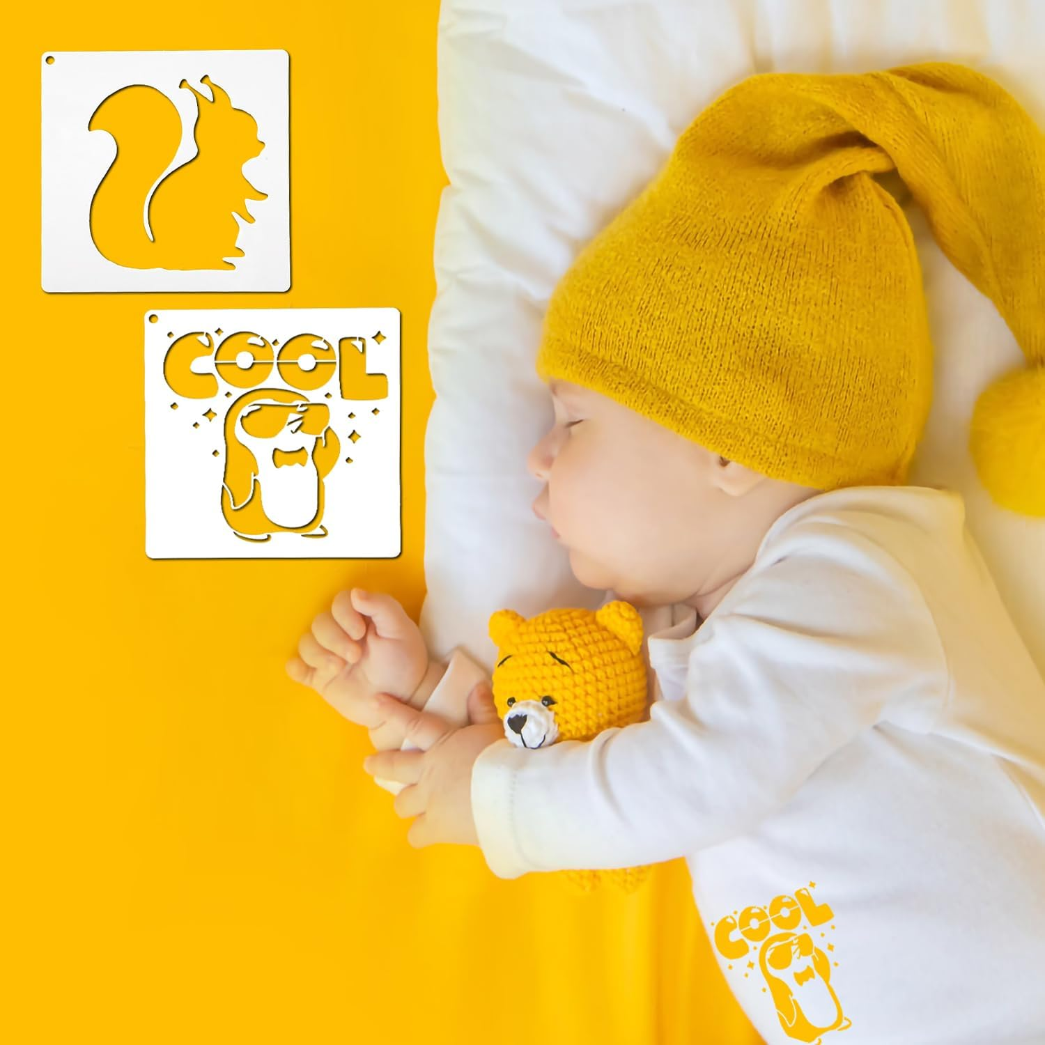 LUTER 22Pcs Baby Shower Stencils for Painting on Fabric, Onesies, Bib, Bodysuit, Bag, Shirt, Shoes