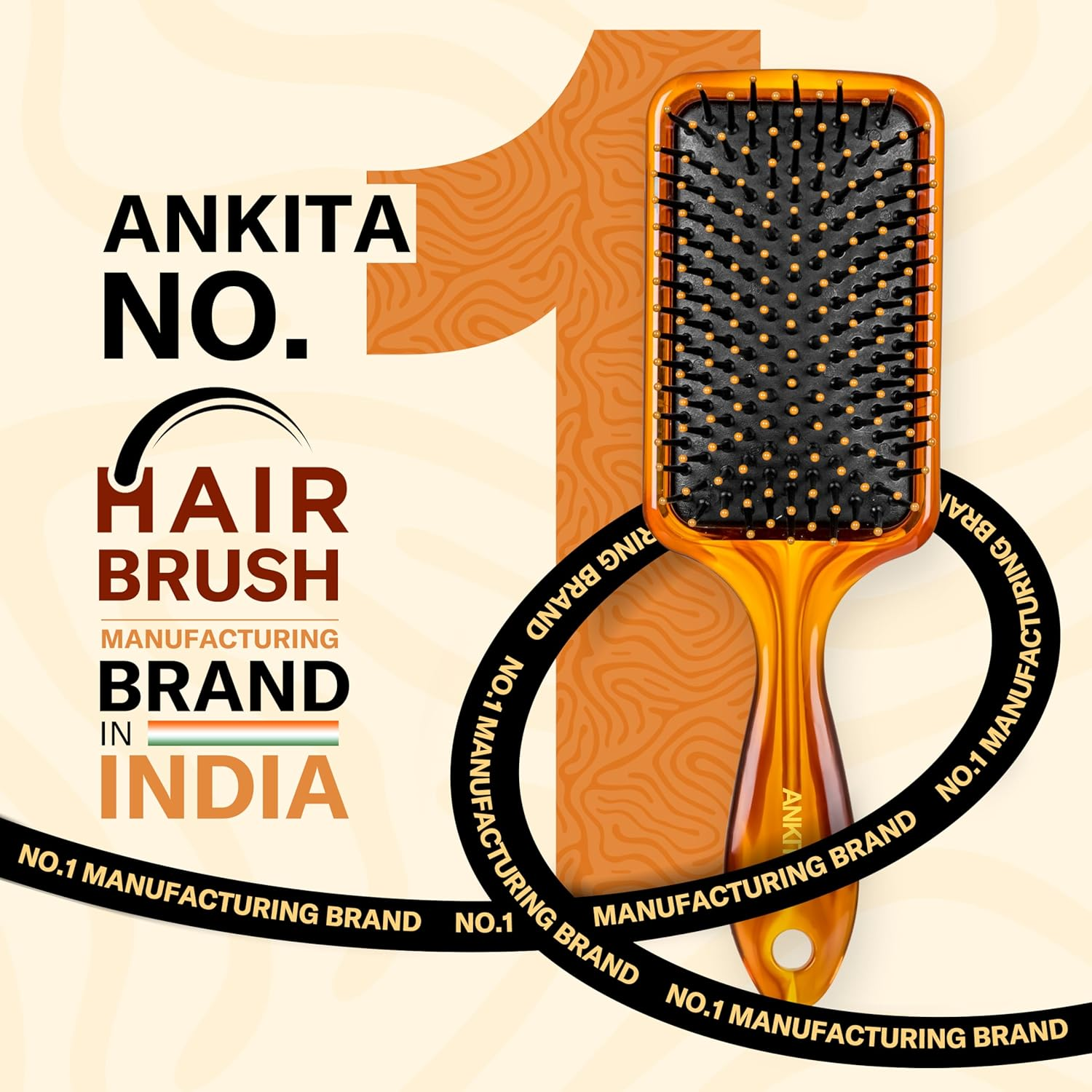 Ankita Paddle Hair Brush (Mini Handle) | Handy Hair Brush | Hair Brush for Men and Women | Hair Brush under 200 | image number 2