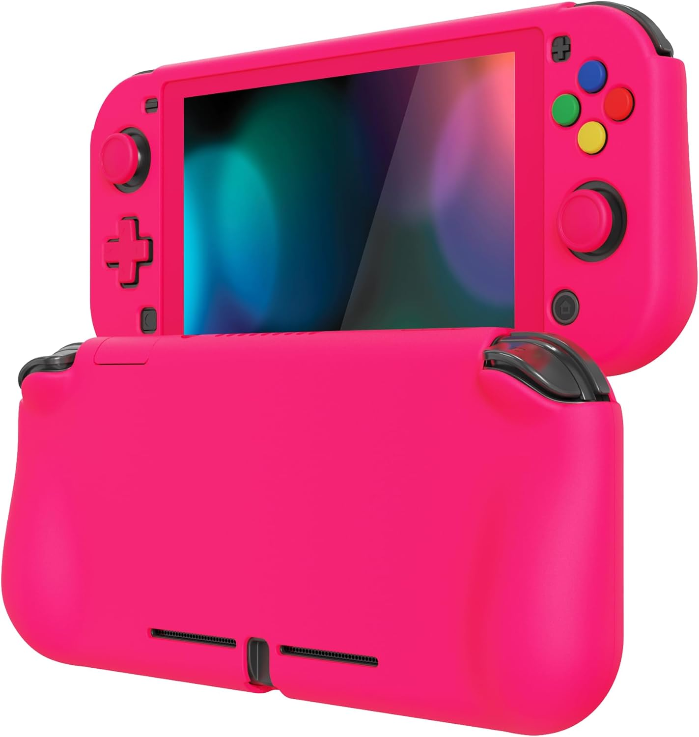 Playvital Zealprotect Protective Case for Nintendo Switch Lite, Ergomomic Grip Hard Cover - Durable Shock-Absorbent Anti-Scratch with Screen Protector & Thumb Grip Button Caps, White