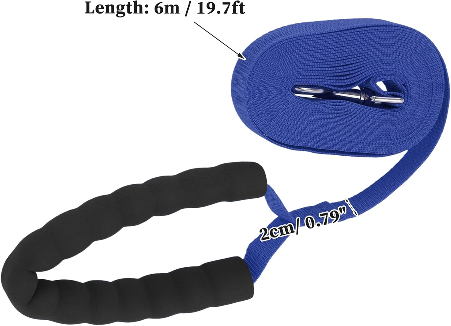 CAPASTEC Training Lead for Dogs, 19.7 Ft Puppy Leashes with Foam Handle, Blue image number 3