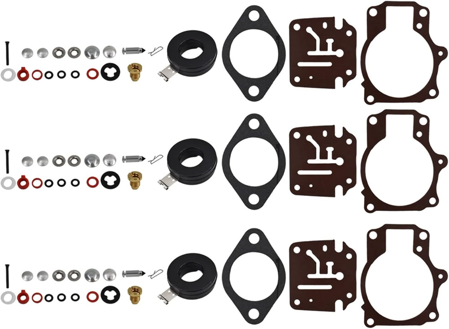 Munirater 3PCS Carburetor Carb Rebuild Repair Kit with Float Replacement for Johnson Evinrude 65 70 75 HP