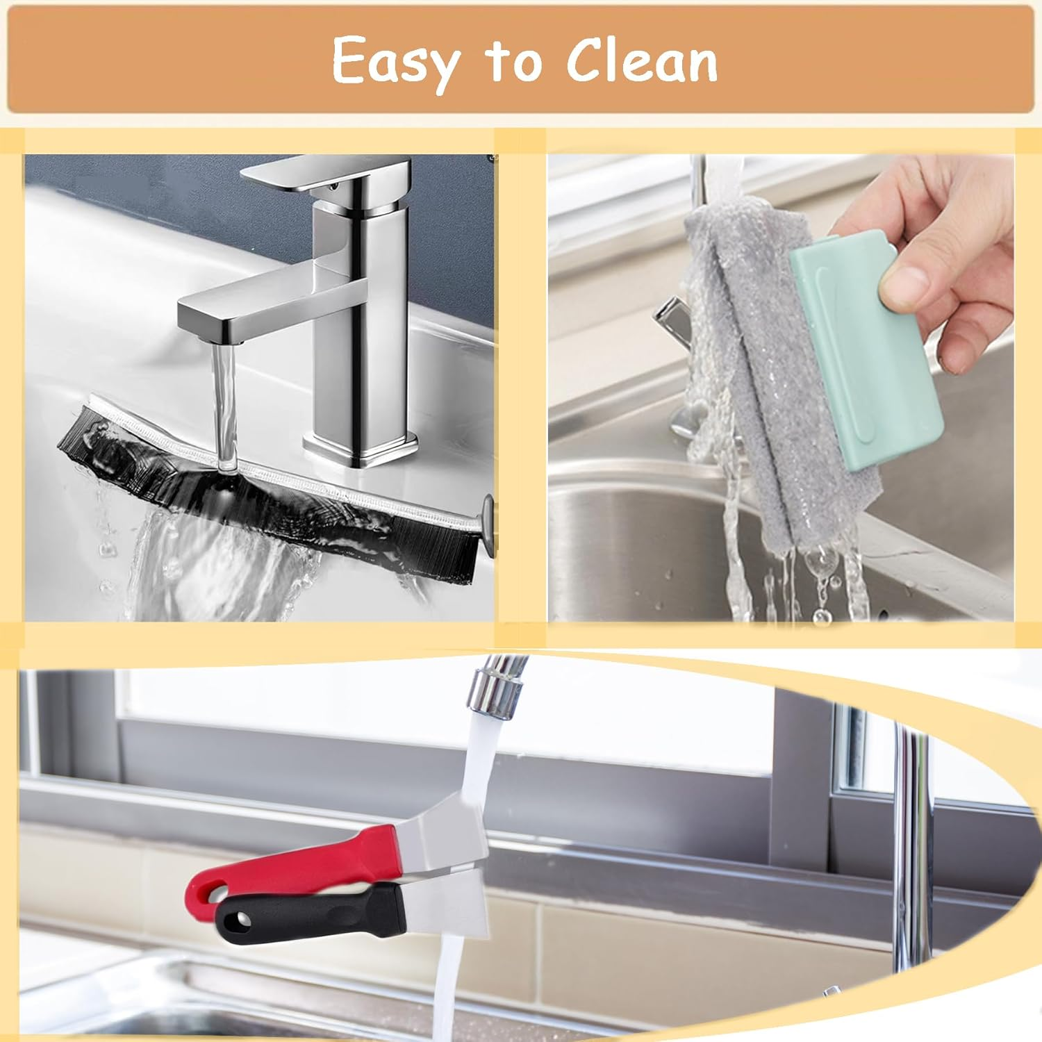 Wakouter Crevice Cleaning Brushes, 11 Pcs Multifunctional Gap Cleaning Scrub Brush, Cleaner Scrub Brush Tool for Tight Space, Cleaning Supplies for Bathroom,Faucets, Kitchen, Toilet, Window image number 1