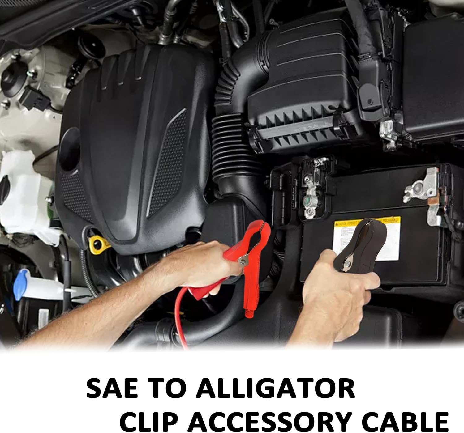 Battery Connector Wire Harness - 12V SAE to Alligator Clips Battery Cable with On/Off Switch 16AWG 8FT Quick Disconnect Extension Cord for Automotive Motorcycle Solar Panel Sprayer Pump Appl image number 2