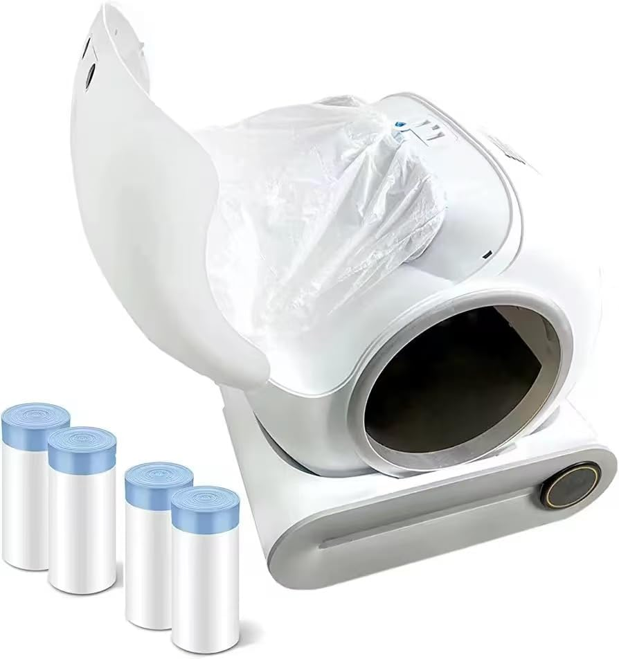 Furever Love 60 Count Trash Bags for Automatic Cat Litter Box Self Cleaning, Replacement Extra Large Liners for Robot Box, 60 Rolls Drawstring Waste Bags, 50Cm X 45 Cm (4 Rolls/15 Counts) image number 4