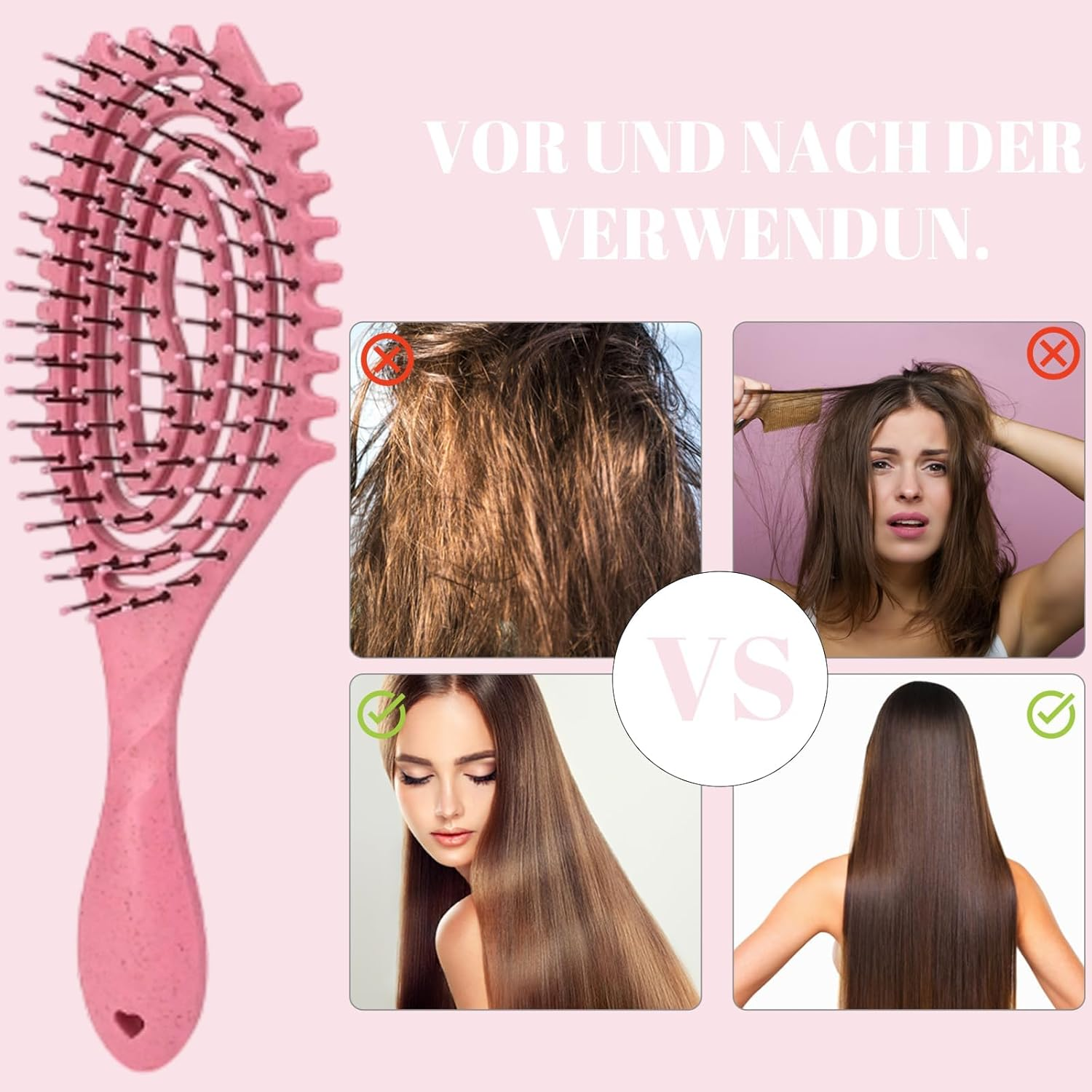 Curl Brush, 2-Piece Curl Brush Set, Brush for Curls and Curling Comb, Ideal for Curly Hair, Curling Brush for Natural Curls and Curly Hair Brush image number 3