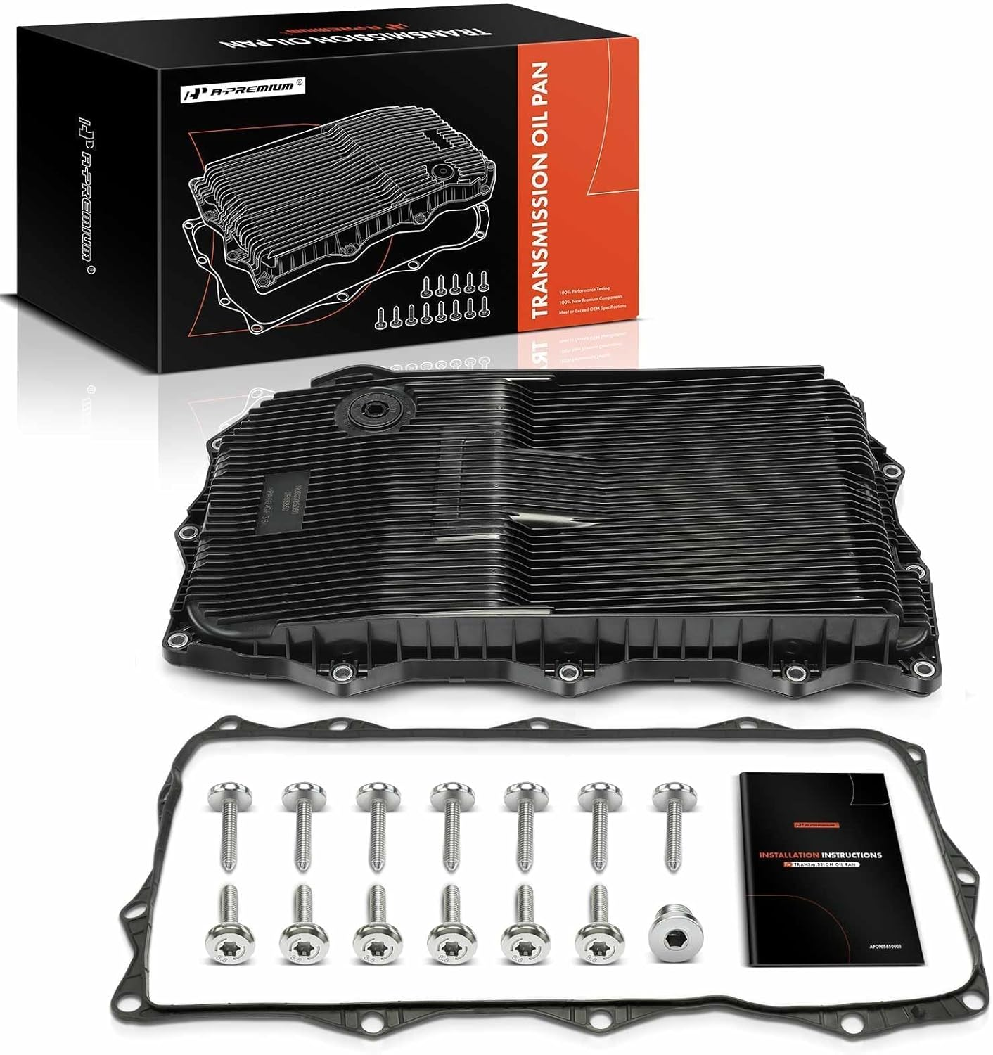 A-Premium Transmission Oil Pan with Gasket & Drain Plug Compatible with Ram 1500 2500 3500 & Jeep Grand Cherokee & Dodge Charger, Challenger, Charger & Chrysler 300, 8-Speed Automatic Transmission image number 1