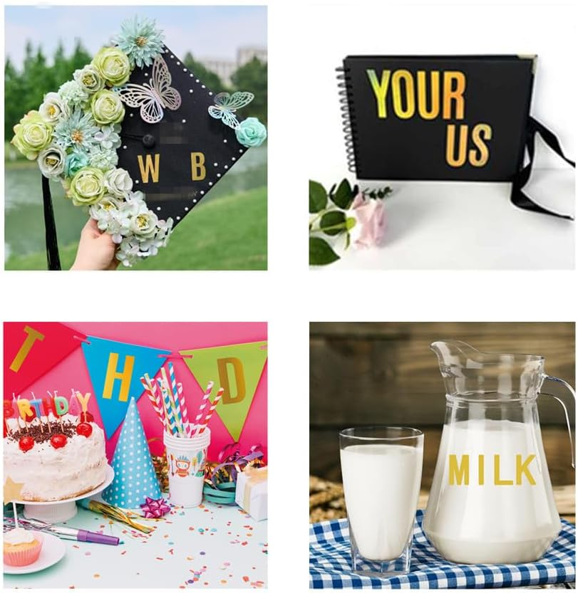 Wanfoou Gold Letter Stickers, 10 Sheets, Self-Adhesive, Classic Style, Alphabet & Number Stickers for DIY Crafts, Greeting Cards, Wedding Invitations, Etc. image number 4