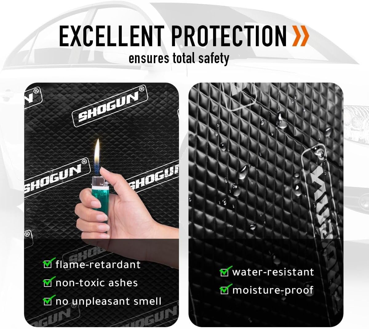 Car Sound Deadener Mat Sound Insulation Mat Thicker Heat Shield Butyl Material 10PCS 40X50CM image number 2