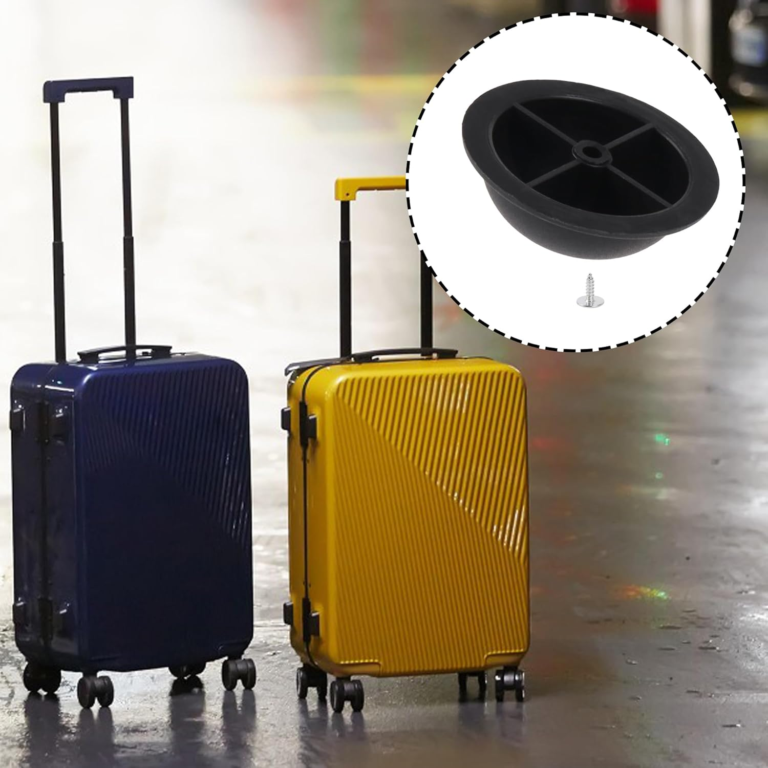 RDEXP 1 Pcs Suitcase Side Foot Nail Bracket round Type for Luggage 1.57"X 0.55"