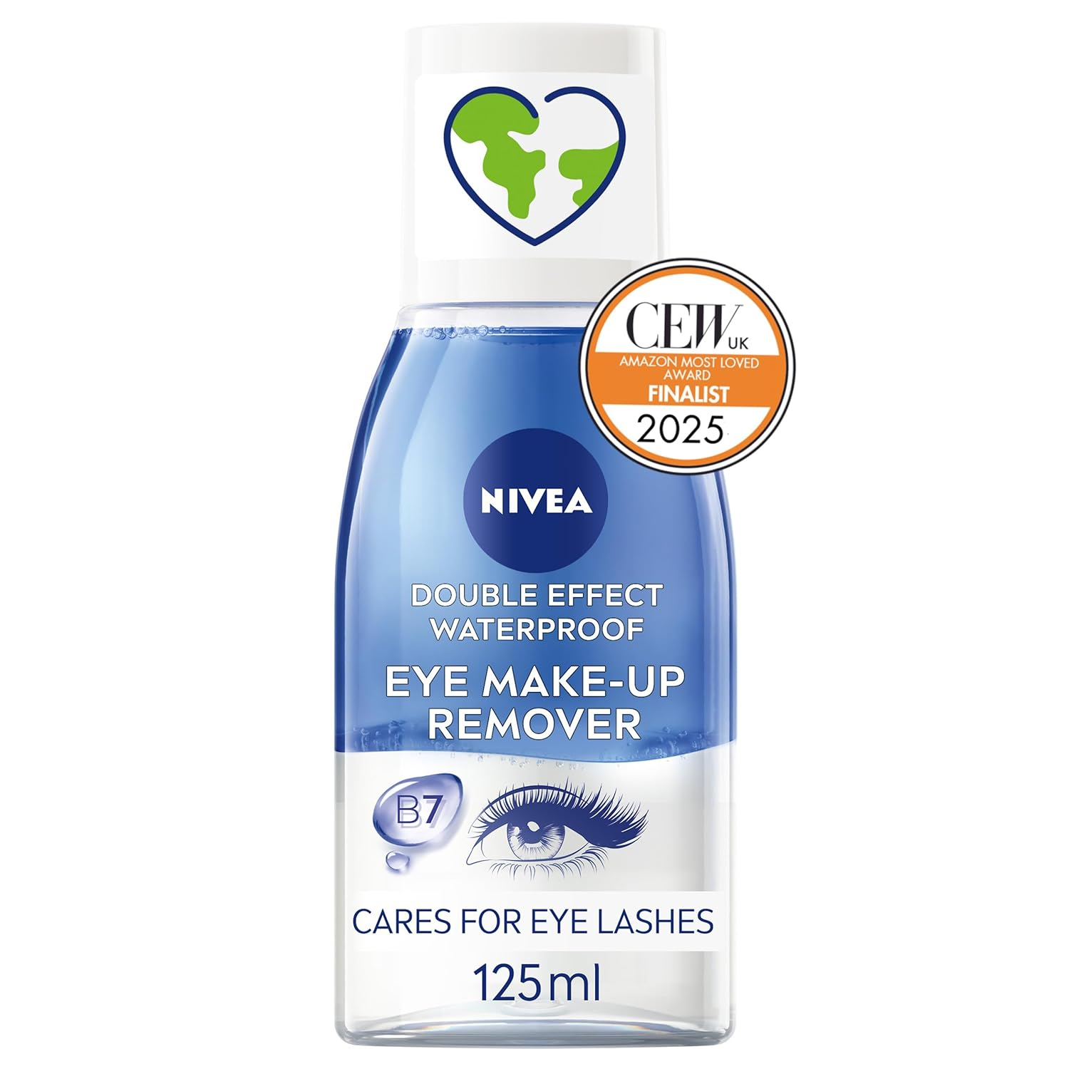 NIVEA Double Effect Waterproof Eye Make-Up Remover (125Ml), Daily Use Face Cleanser for Make-Up and Mascara with Cornflower Extract and Biotin image number 5