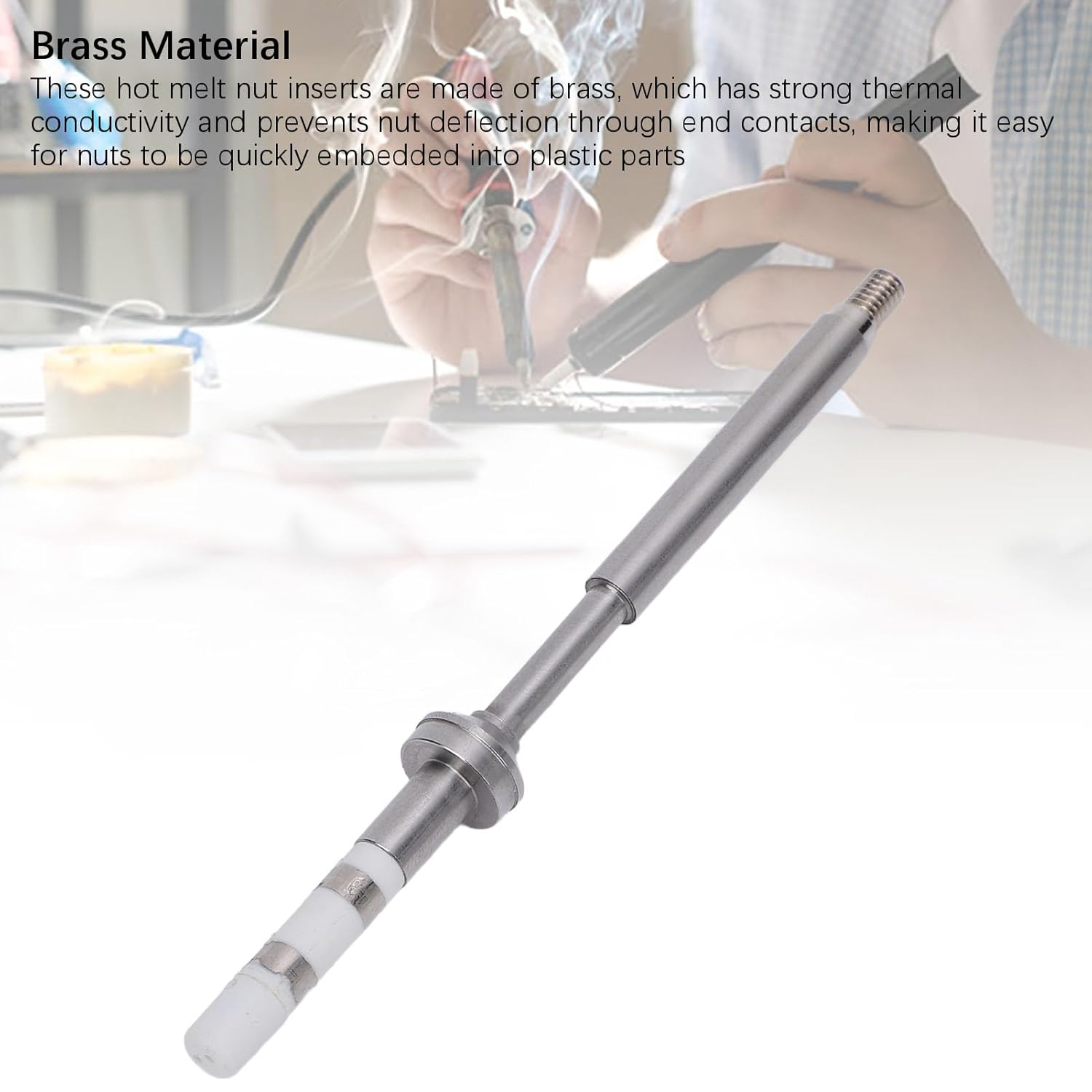 Jiawu Brass Nut Inserts Hot Melt Nut Inserts, the Tip of the Iron Replacement for TS100 TS101, Small Depth Tool for Pine64, Strong Thermal Conductivity