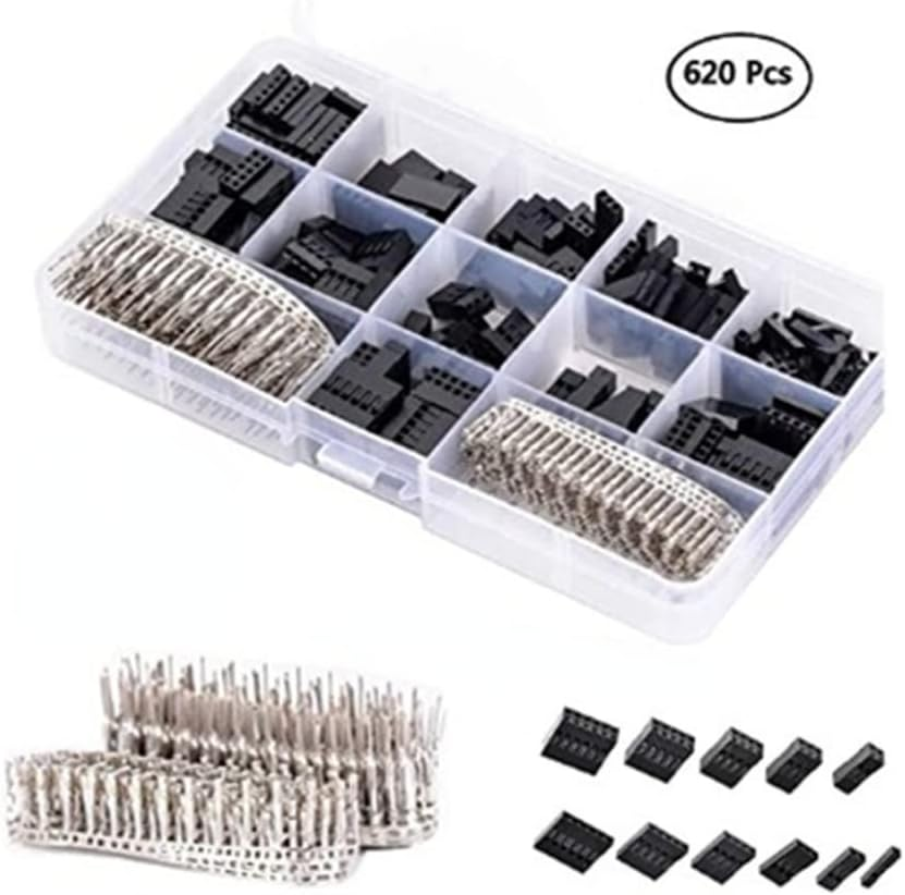 Poemtian 620Pcs 2.54Mm Dupont Jumper Head Connector Shell with Terminal Kit Plastic Connectors image number 1