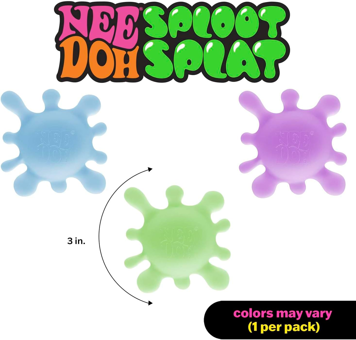 Sploot Splat - Squishy, Splat-Tastic Fidget Toy with Stretchy Blob Extensions for Tactile Fun, Soft & Squeezable Stress Relief, Assorted Colours (Blue, Purple, Green) image number 3