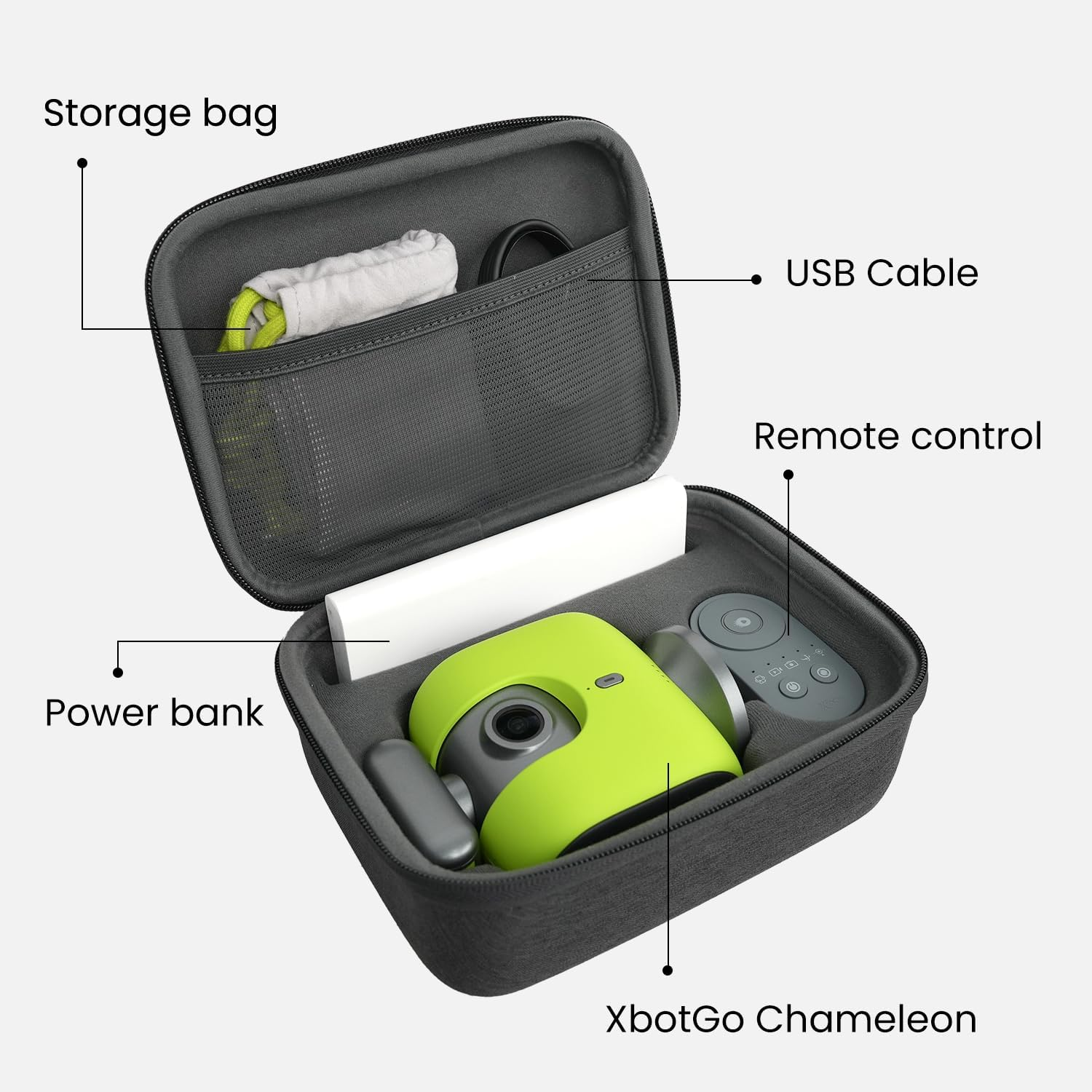 Chameleon Case &ndash; Hard Shell Protective Carrying Case for Outdoor Use, Precision-Cut Fit for Xbotgo, Shockproof, Portable Storage Organizer with Handle image number 2