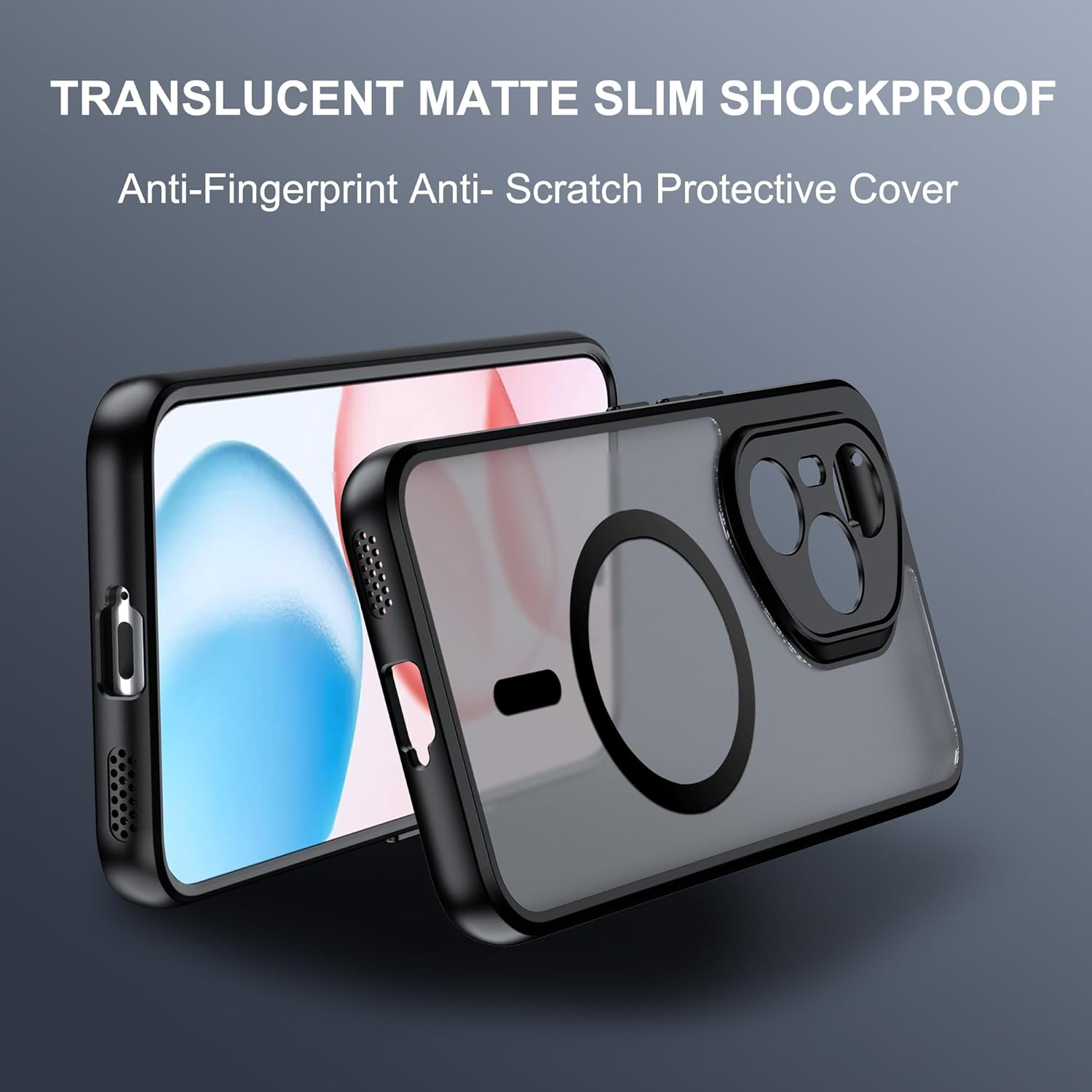 Effcotuo Magnetic Case for Honor 400 Pro 5G Case [Compatible with Magsafe] Full Camera Protection, Magnetic Mobile Phone Case Case, Shockproof Thin Translucent image number 2