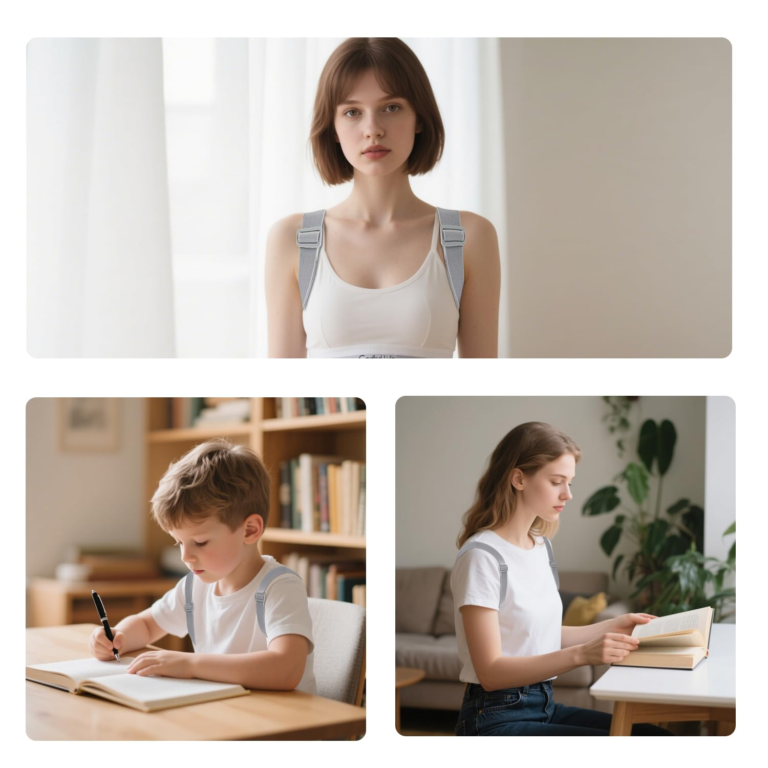 WEKUBA Posture Corrector - Adjustable Back Brace for Kids & Adults, Smart Vibration Alert, Rechargeable Design, Supports Healthy Sitting & Standing Posture, Helps Prevent Hunchback & Nearsightedness image number 1