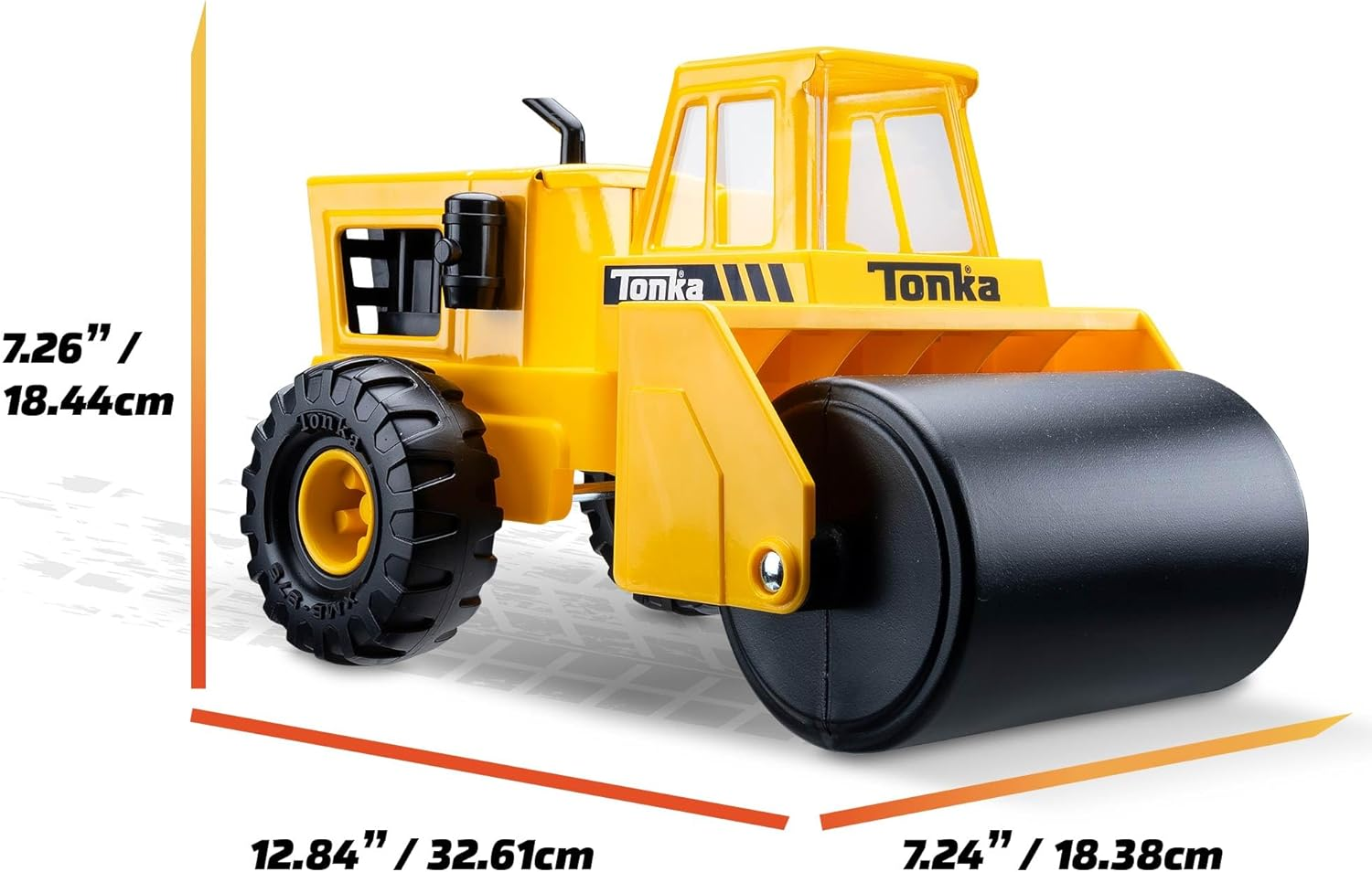 Basic Fun Tonka Steel Steam Roller, Heavy Duty Real Steel Construction, Yellow Demolition Toy with Realistic Action, Ages 3+ for Boys and Girls, Ideal for Kids, Toddlers image number 5