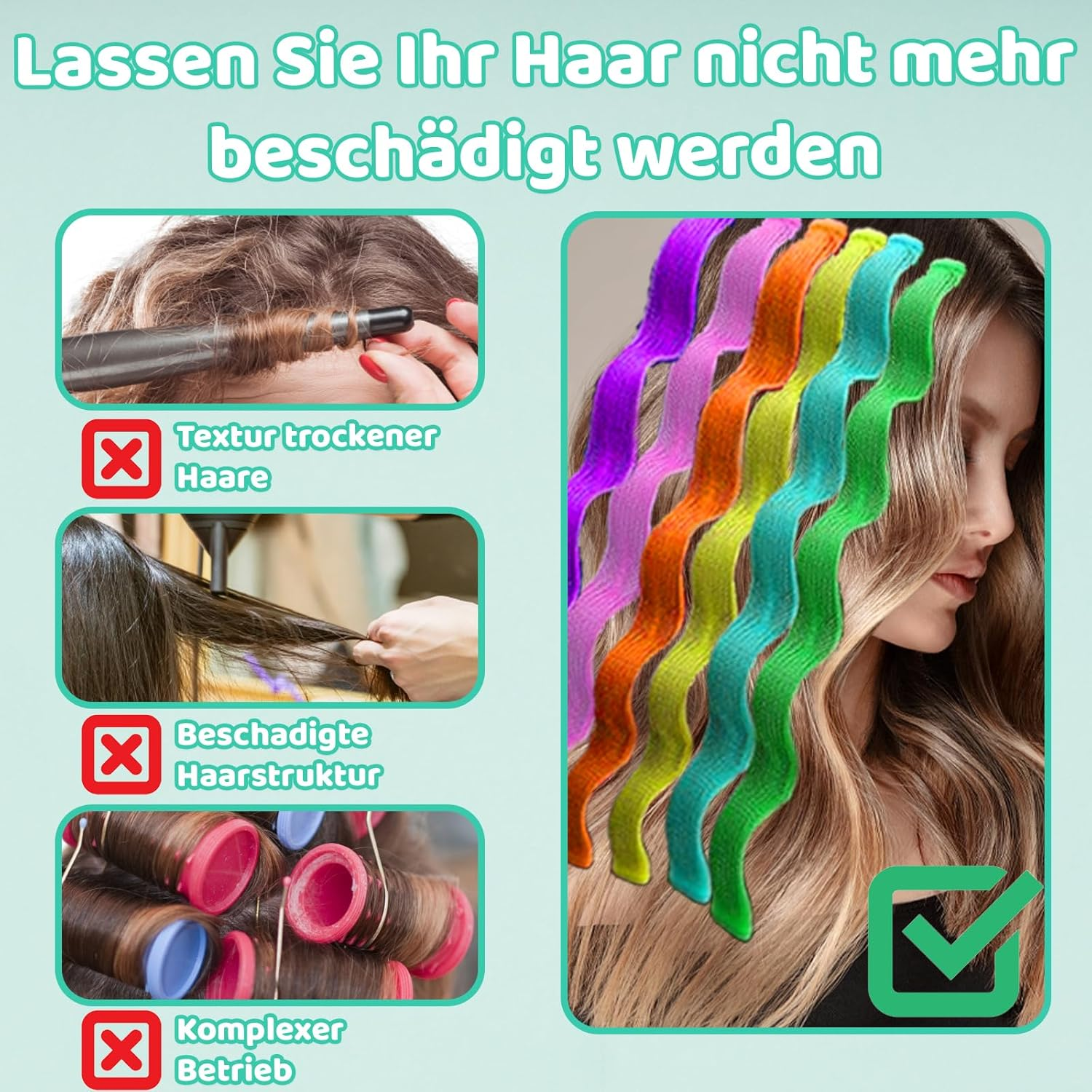 MOAZIFI 30-Piece Curler Set - Curls without Heat for Long Hair, Heatless Curls Overnight with 2 Styling Hooks for Natural Waves and Volume image number 3