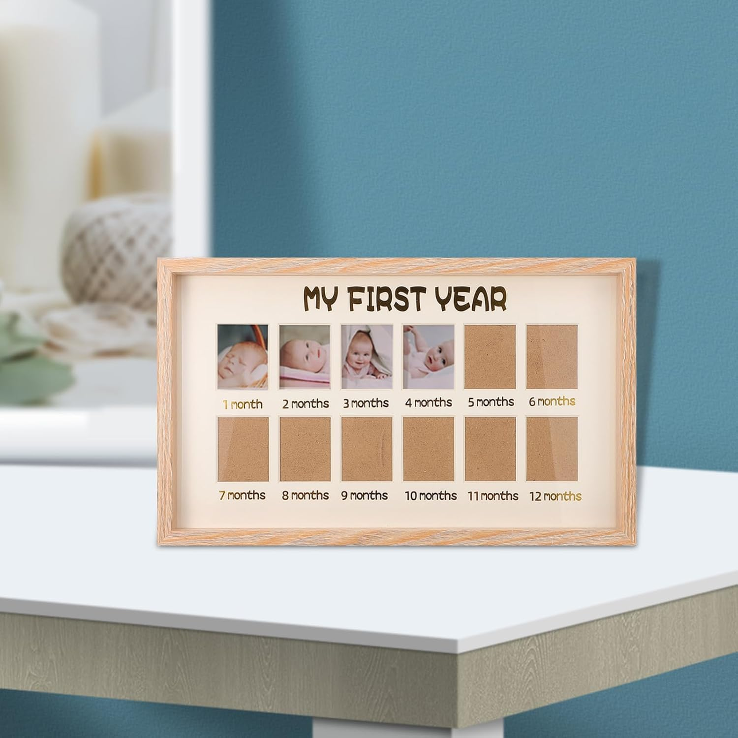 Kisangel Milestone Photo Frame for Display Fun Creative Home Decor for Shower Present Design for Tabletop Use image number 5