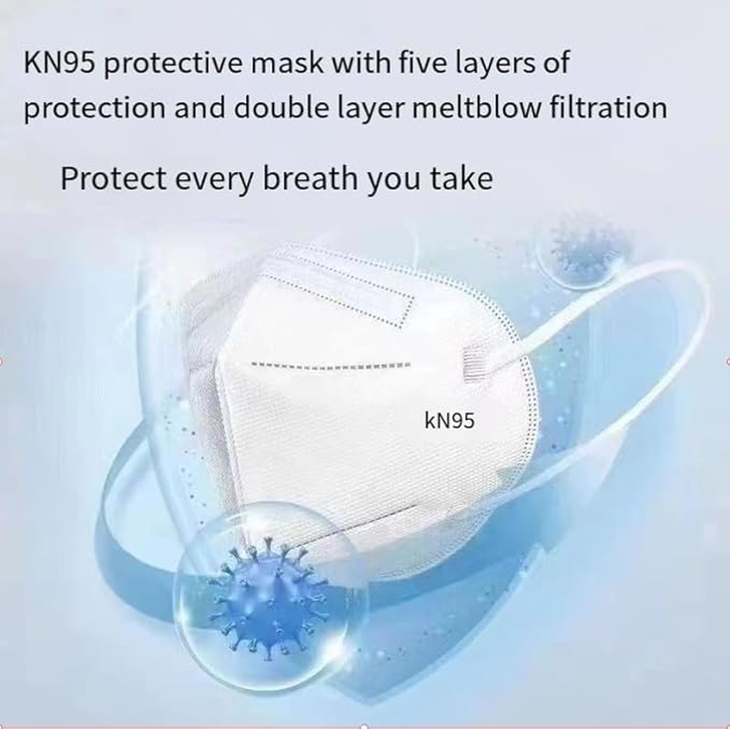Adult Disposable 5-Layer Mask, 100 Pieces, Air Pollution Protective Mask, Fresh White, Dust-Proof Mask image number 4