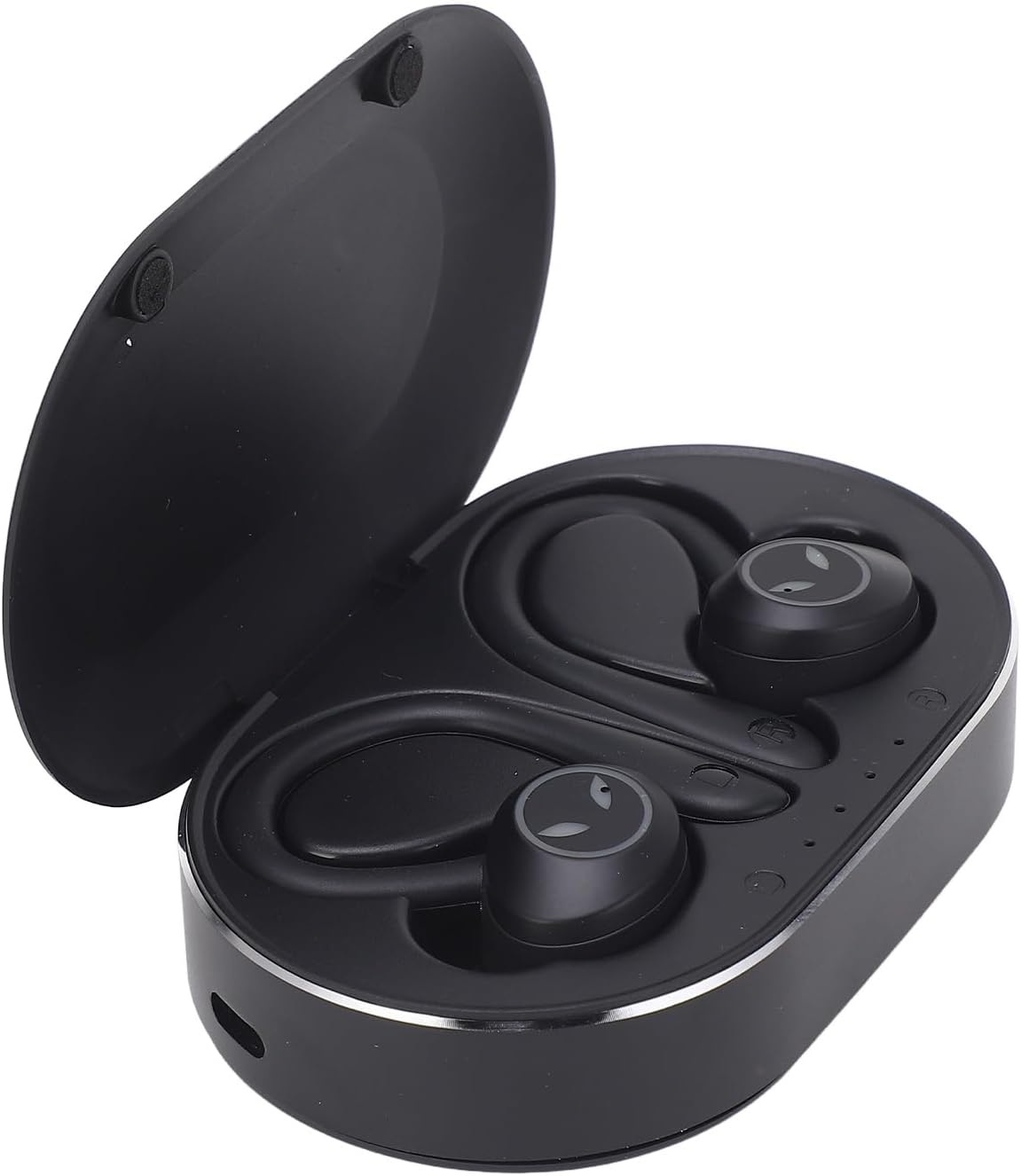 POENVFPO Wireless Earbuds over Ear Buds Noise Cancelling Earbuds with BT 5.1 Fast Stable Connection Secure Earhook Design 5H Playback 120H Standby for Sports Running Workout (Black)