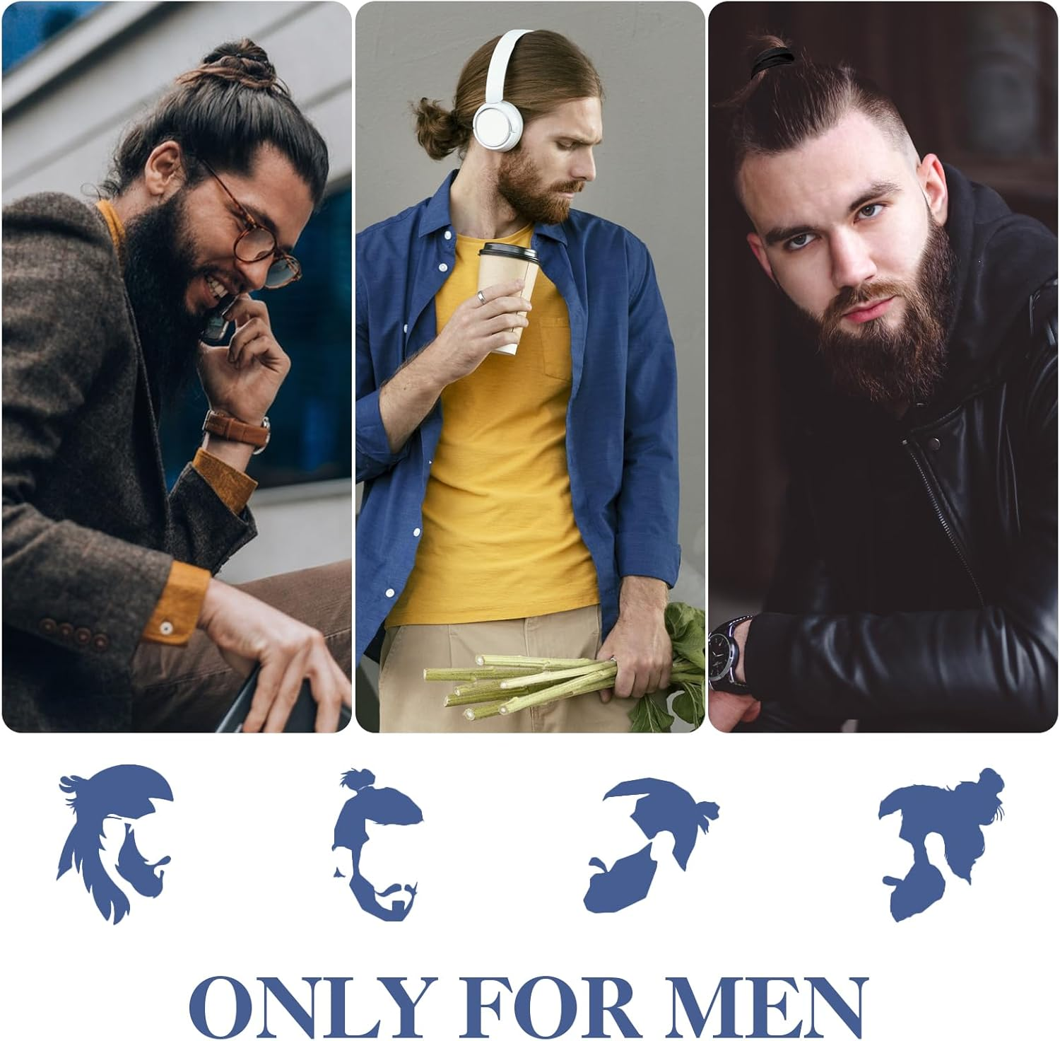 Teaaha Men'S Hair Bobbles Pack of 20 Black Knotted Hair Band Men, No Damage to Hair Band, Men, Curly Thick Elastic Sports Hairband, Men, No Wrinkles, Perfect Hair Band Men image number 6