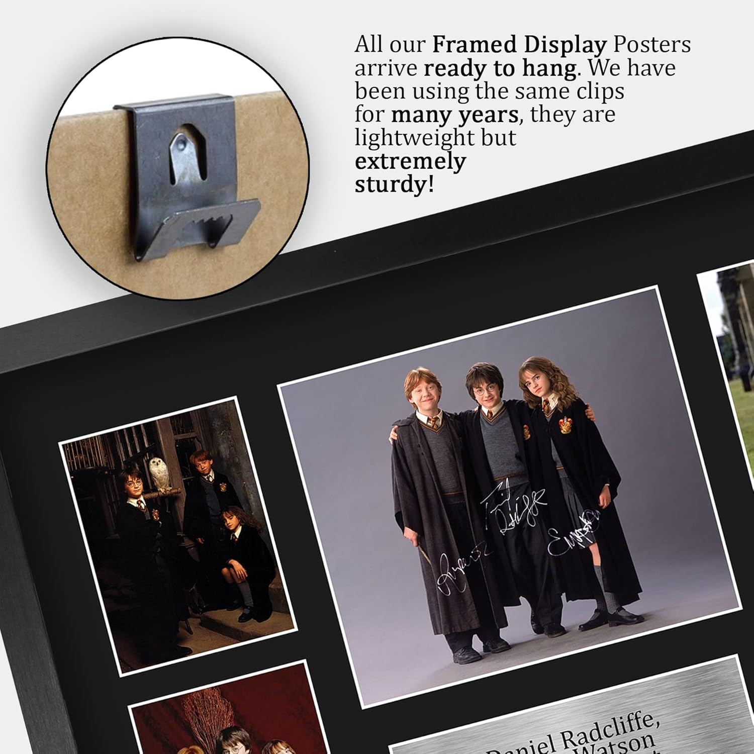 HWC Trading FR A3 Radcliffe, Watson & Grint Harry Potter Ron Weasley, Hermione Granger Gifts Printed Signed Autograph Picture for Movie Memorabilia Fans - A3 Framed image number 3