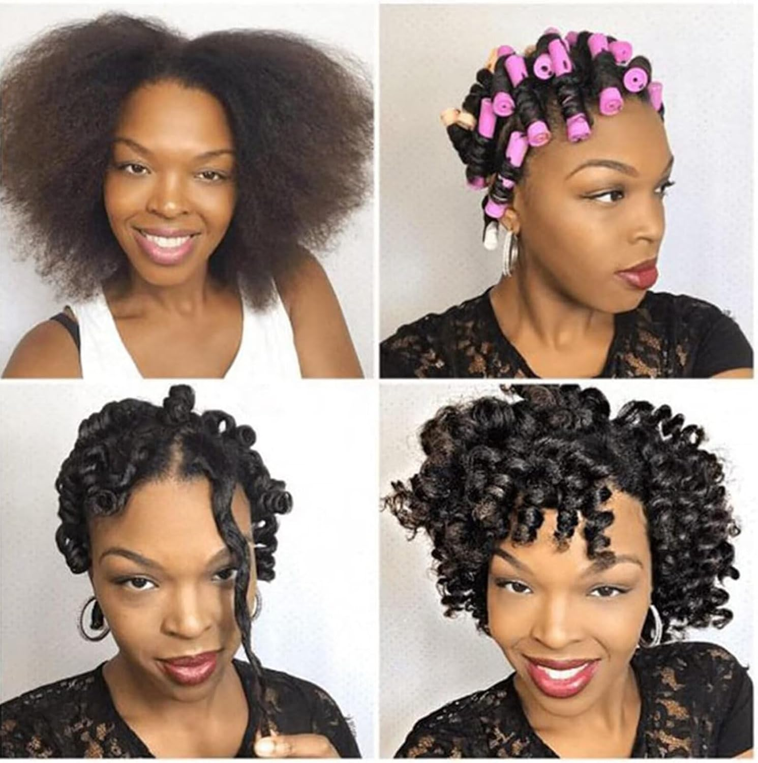 Meigick Perm Rods Set for Natural Hair, 40Pcs Plastic Cold Wave Rods, Heatless Perming Rods Hair Curler for Women, DIY Hairdressing Tools, Purple, 0.75 Inch image number 5