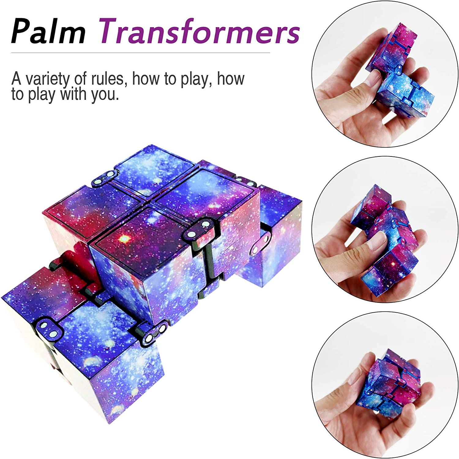 Yomiie Infinity Cube Fidget Toy for Adults and Kids, Fidget Finger Toy Stress and Anxiety Relief, Killing Time Unique Idea Cool Mini Gadget for ADD/ADHD/OCD image number 1