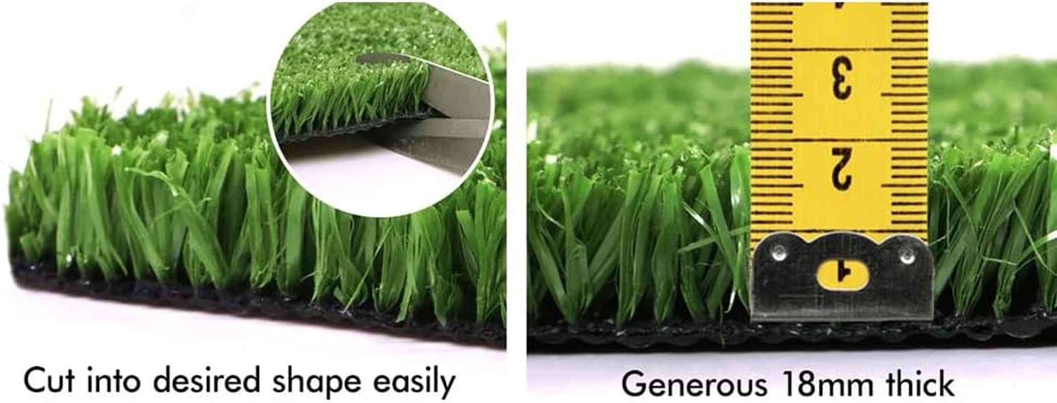 Artificial Grass 10 SQM Roll 1X10M with 18Mm Pile Height, DIY Synthetic Turf Rug, Fake Yarn Lawn Mat in Olive Green for Garden Backyard Patio Indoor Outdoor Rugs image number 6