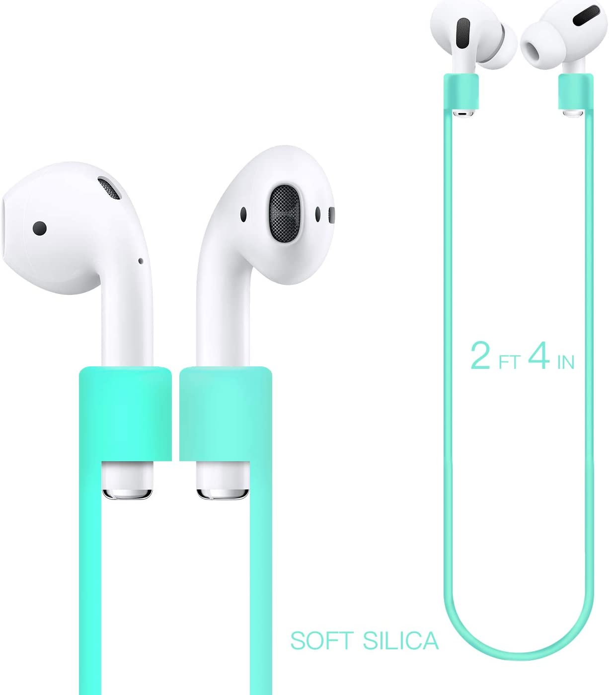 Compatible for Airpods Anti-Lost Straps Accessory - 7PCS Colorful Assorted Strings, Soft Sport Airpods 1 2 Pro Tether Lanyard, Running Silicone Wire Cable Connector, Silica Gel Neck Rope Cord